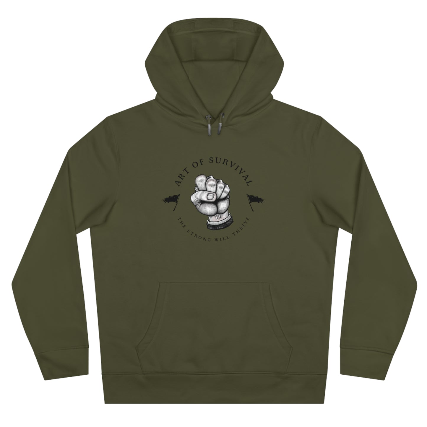 Martial Arts Hoodie - The Art of Survival - Fist Logo - 'The Strong Will Thrive' Subtitle