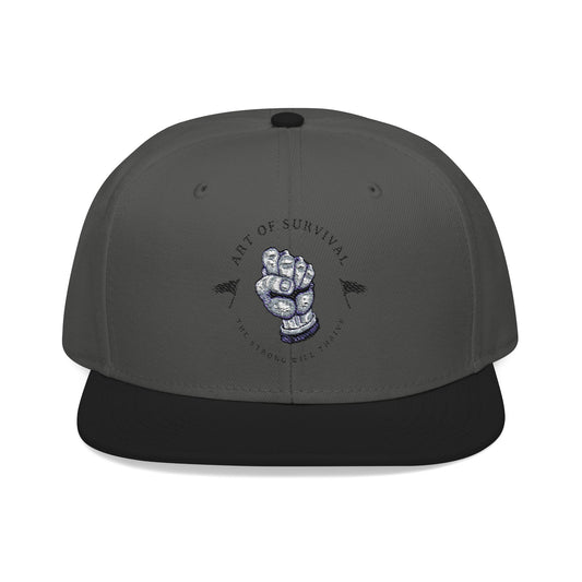Snapback Cap - The Art of Survival - Fist Logo Embroidery Hat -Fitness Apparel