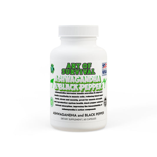 Ashwagandha and Black Pepper Supplement (60 capsules)