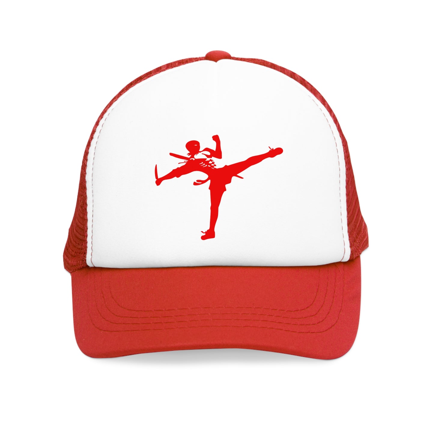 Kickin' It Skeleton Mesh Cap - Sporty Trucker Hat for Cool Vibes