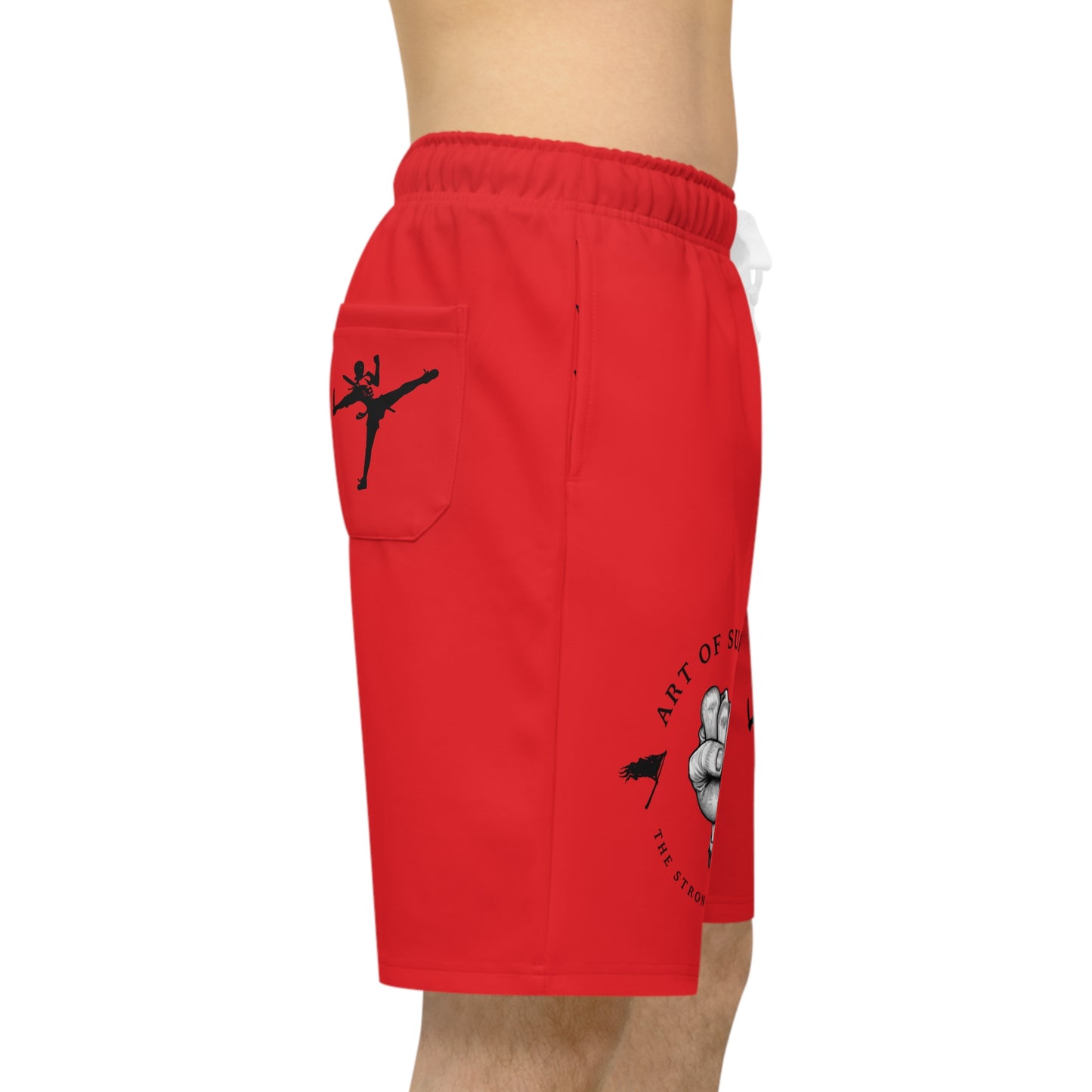 Men's Art of Survival Athletic Long Shorts - Fist Design - Fitness Brand