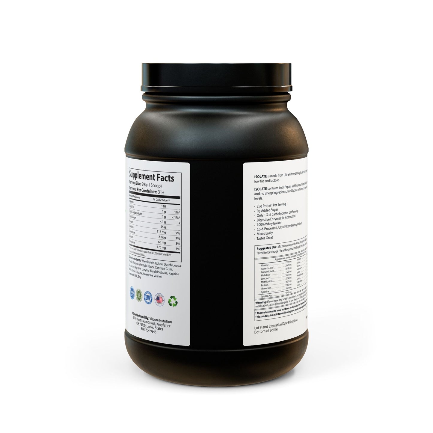 Whey Isolate Protein Supplement & Whey Protein Isolate, Advanced Muscle MASS (907g, 2lb)