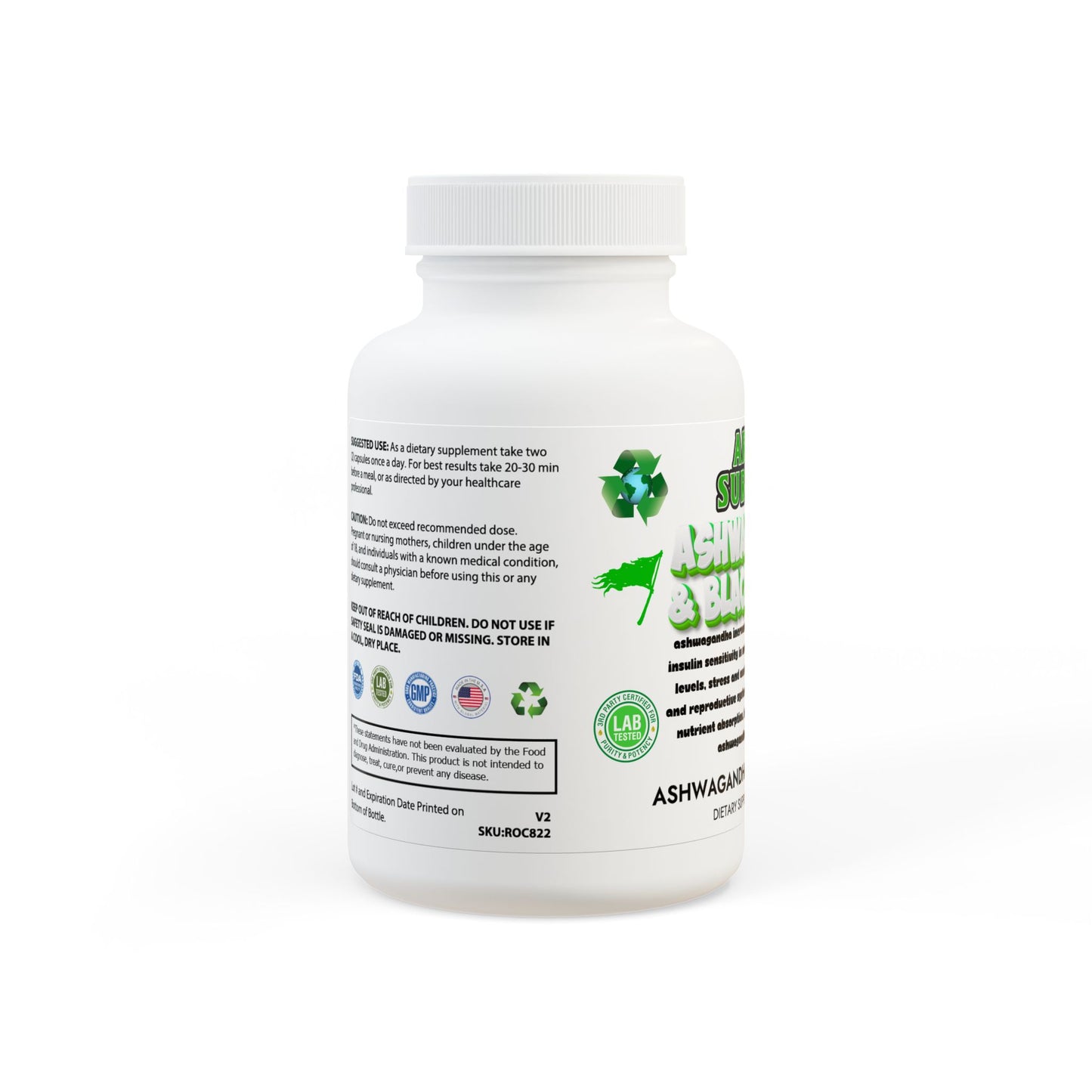 Ashwagandha and Black Pepper Supplement (60 capsules)