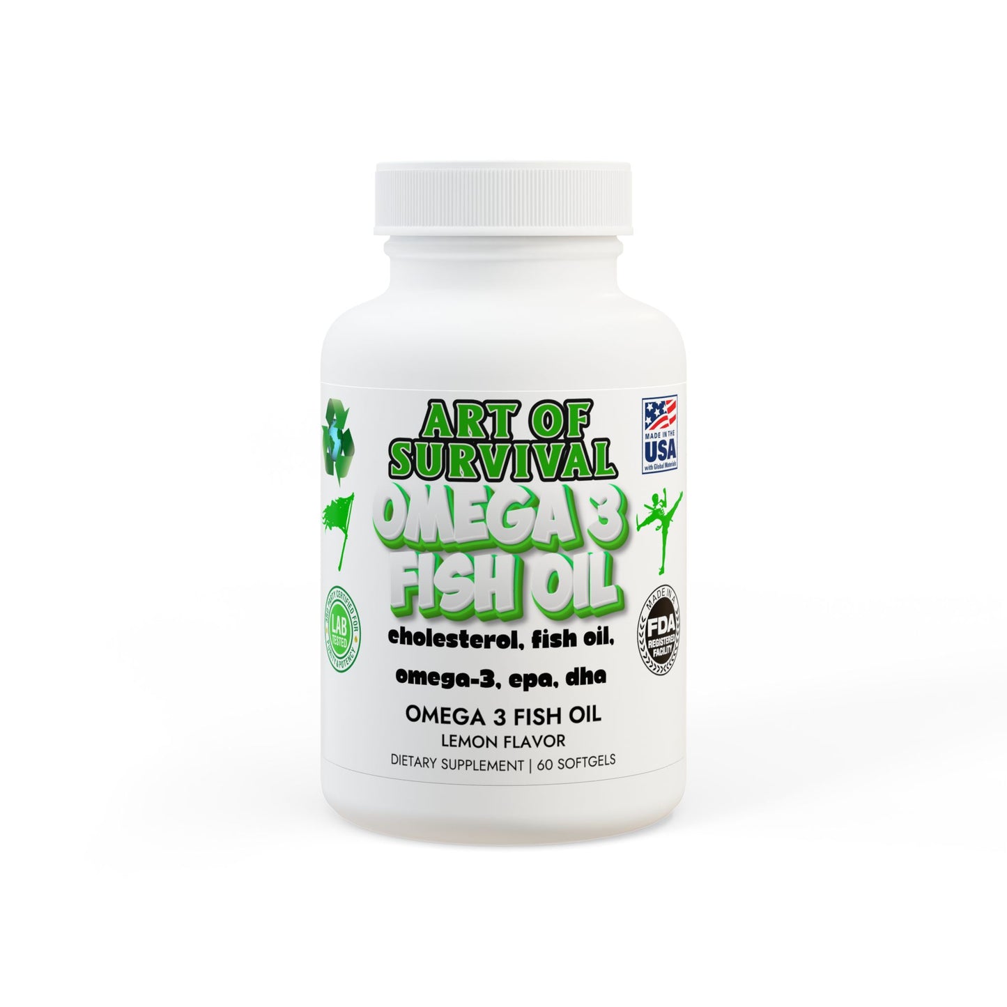 Omega 3 Fish Oil Supplement (60 Softgels)