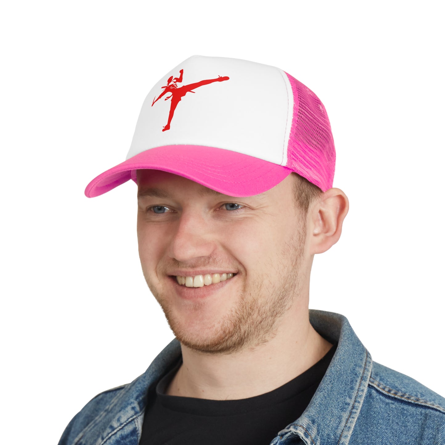 Kickin' It Skeleton Mesh Cap - Sporty Trucker Hat for Cool Vibes