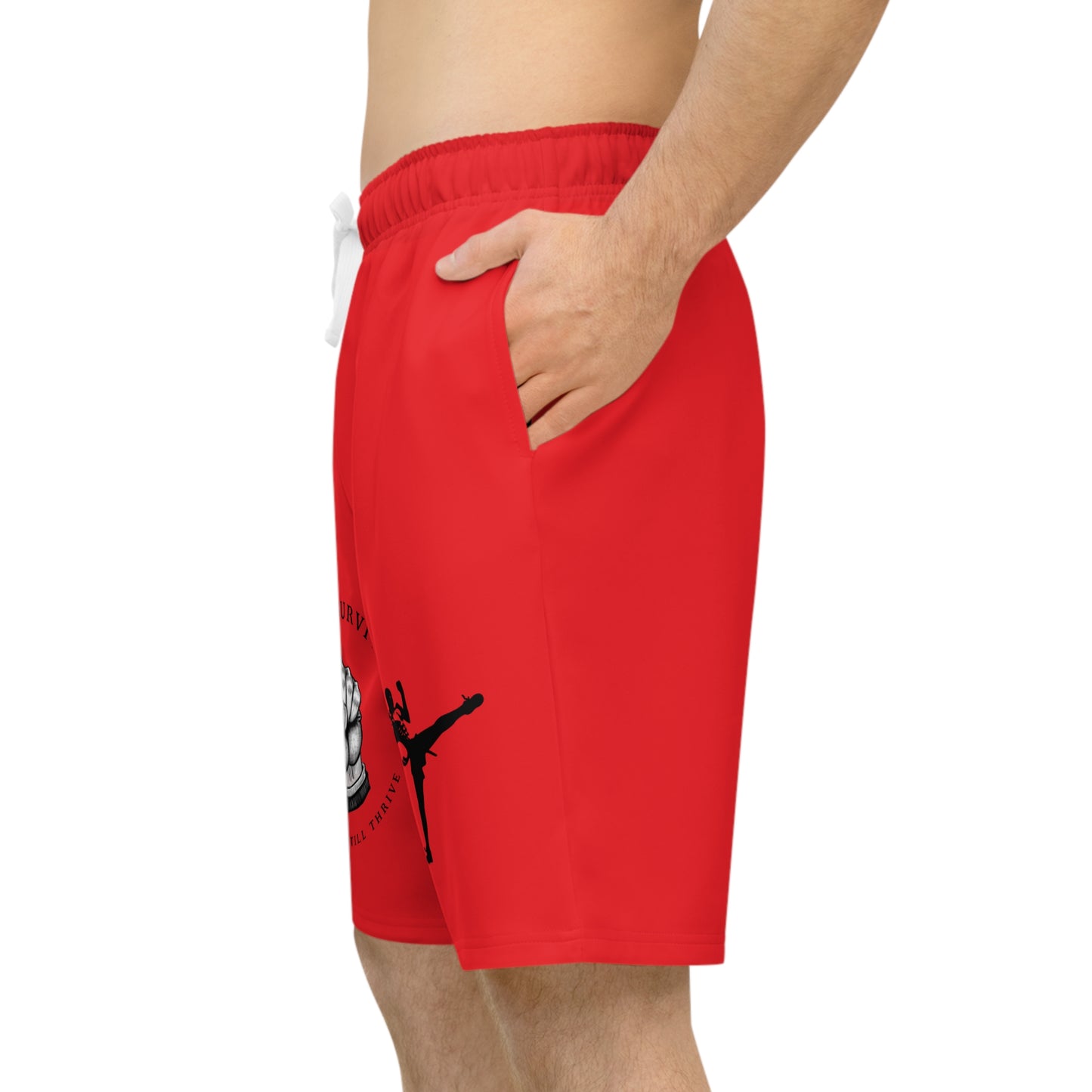 Men's Art of Survival Athletic Long Shorts - Fist Design - Fitness Brand