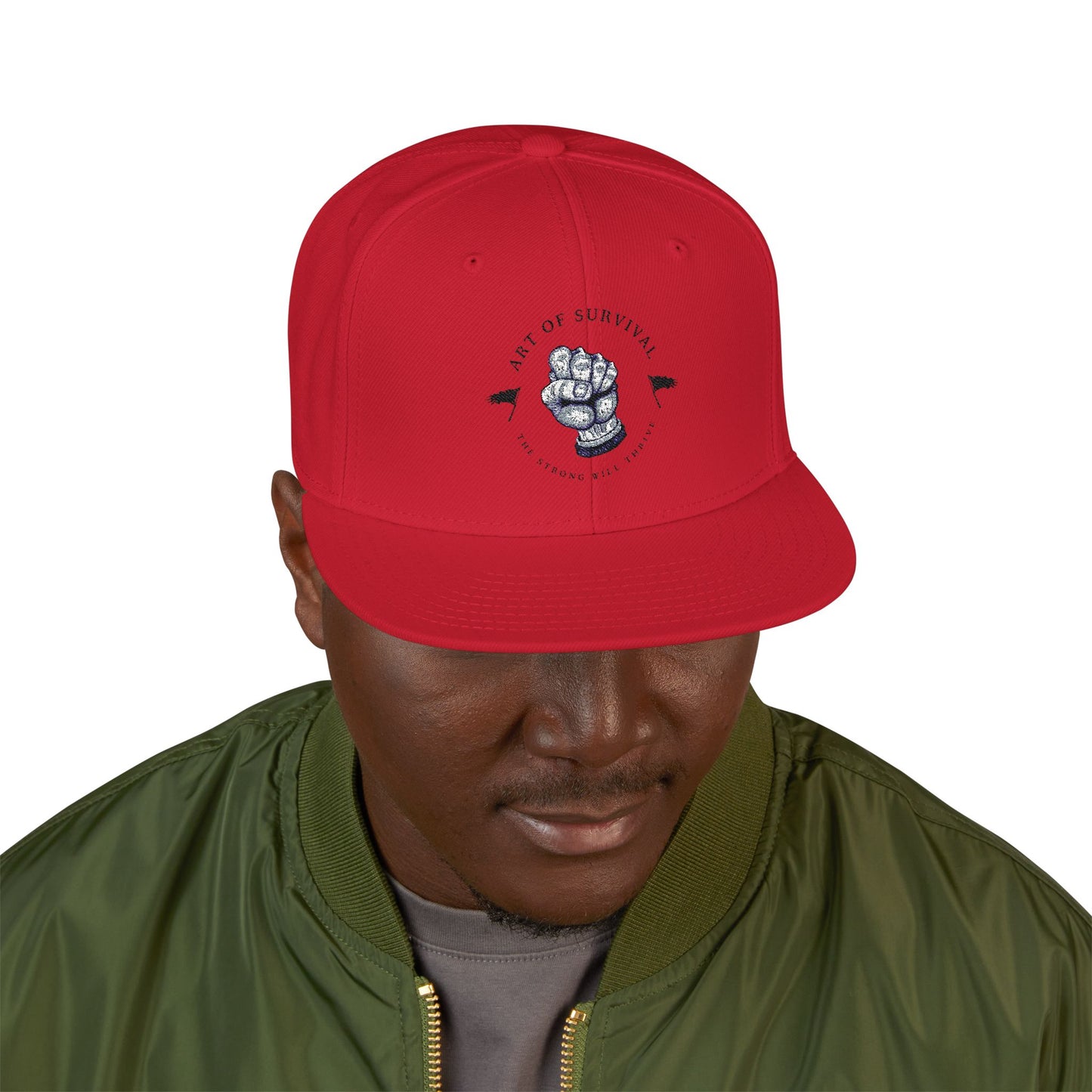 Snapback Cap - The Art of Survival - Fist Logo Embroidery Hat -Fitness Apparel