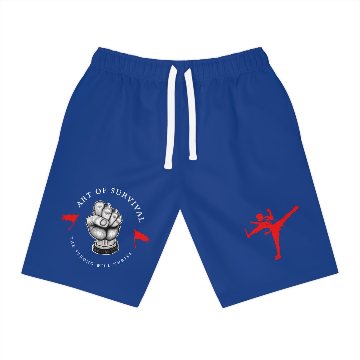 Men's Art of Survival Athletic Long Shorts - Fist Design - Fitness Brand
