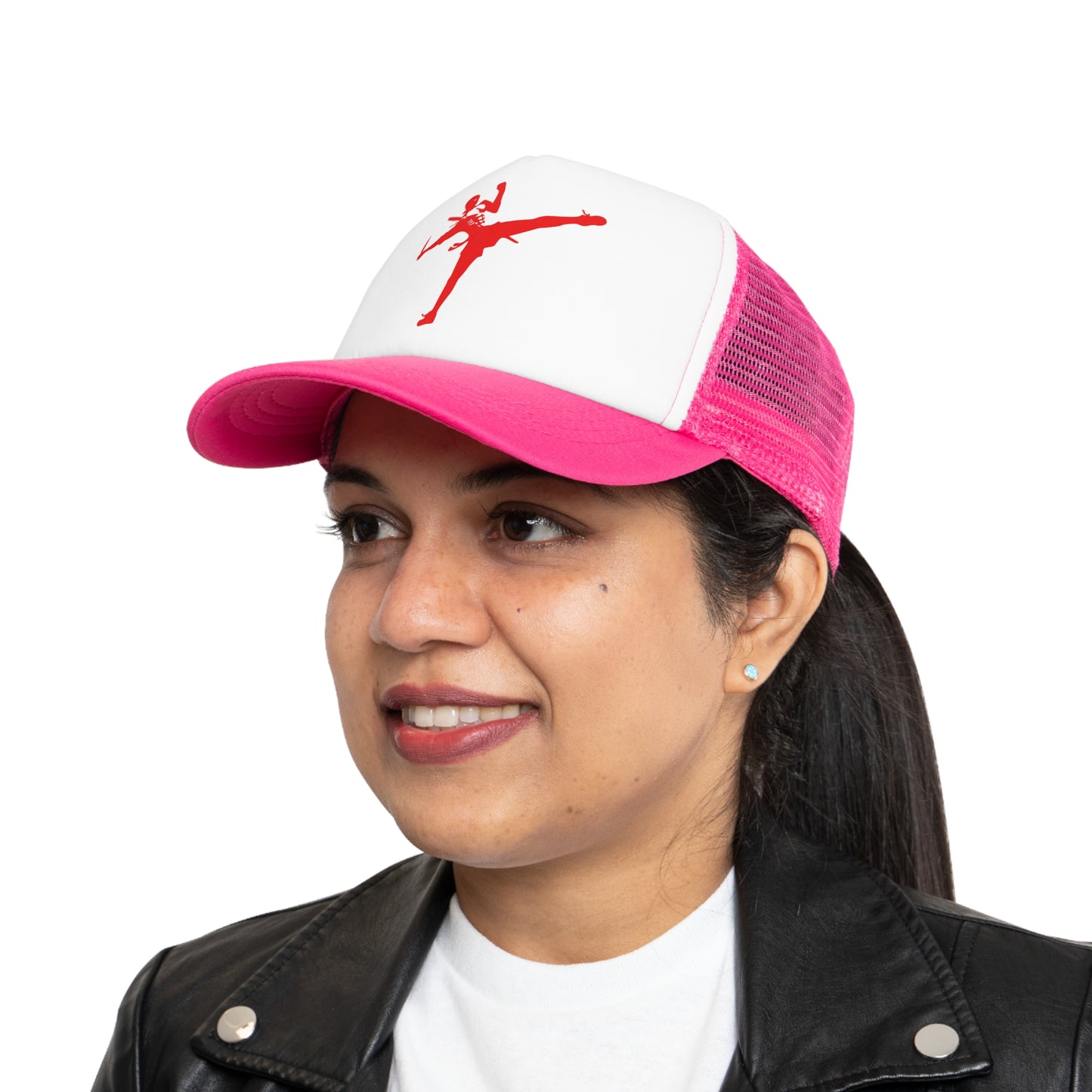 Kickin' It Skeleton Mesh Cap - Sporty Trucker Hat for Cool Vibes