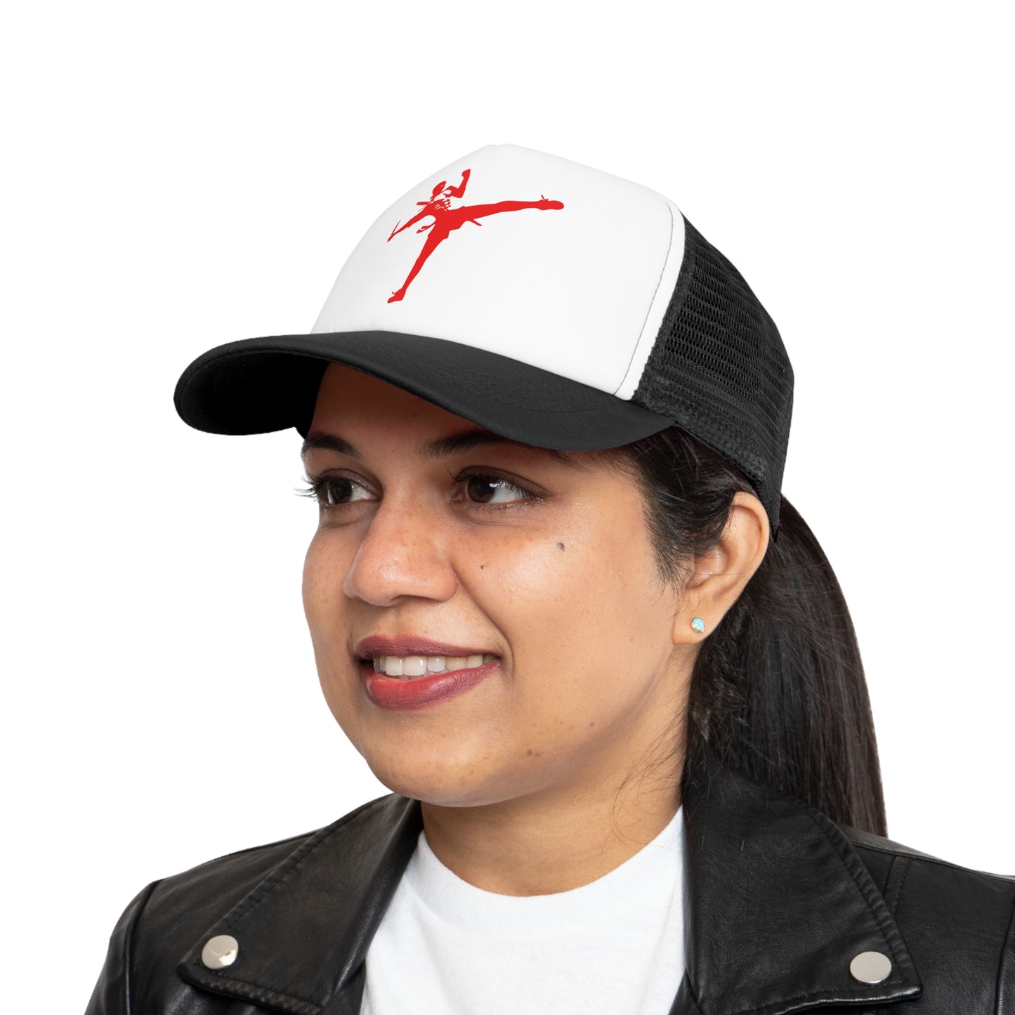 Kickin' It Skeleton Mesh Cap - Sporty Trucker Hat for Cool Vibes
