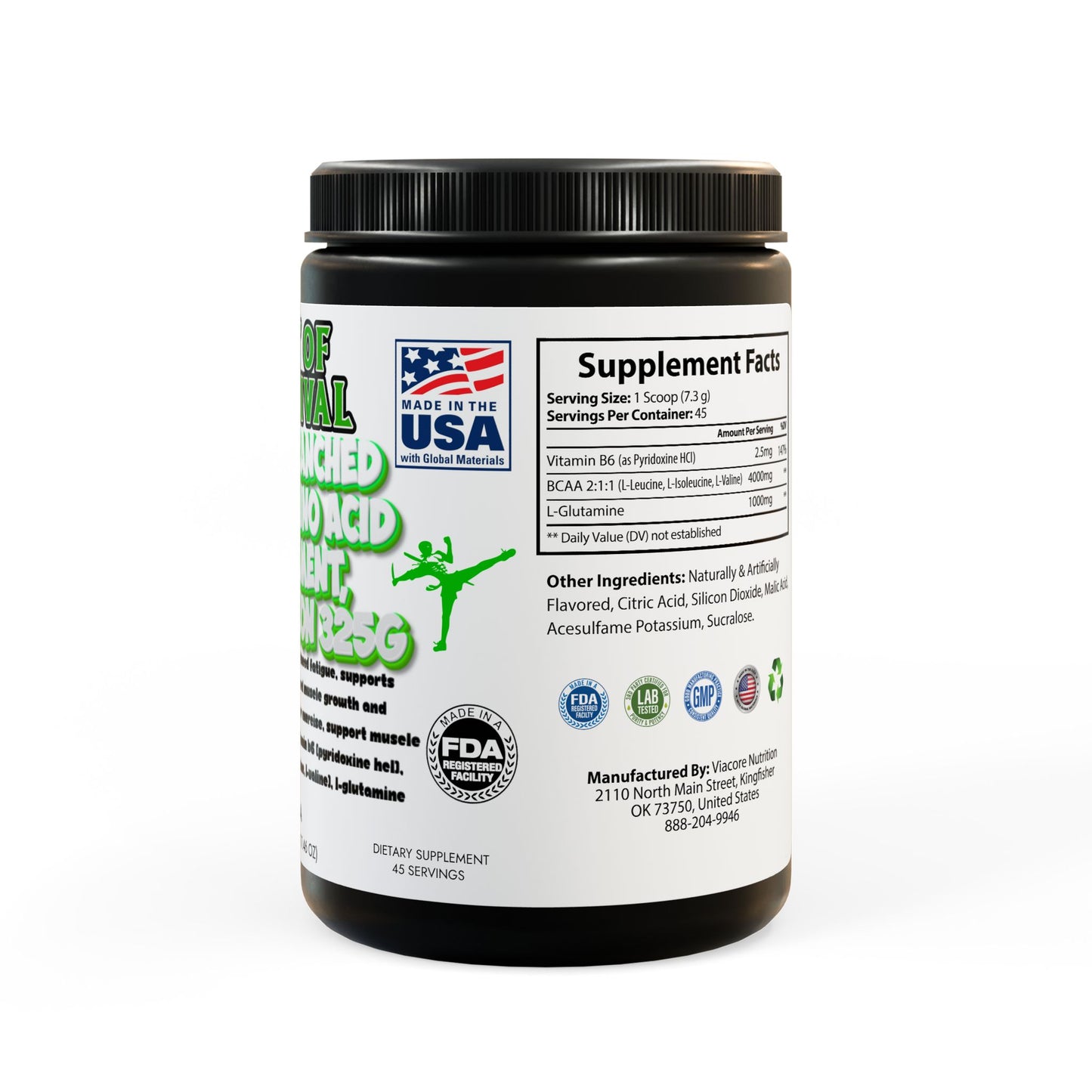 BCAA Supplement, Watermelon (325g, 11.46oz, 45 servings)