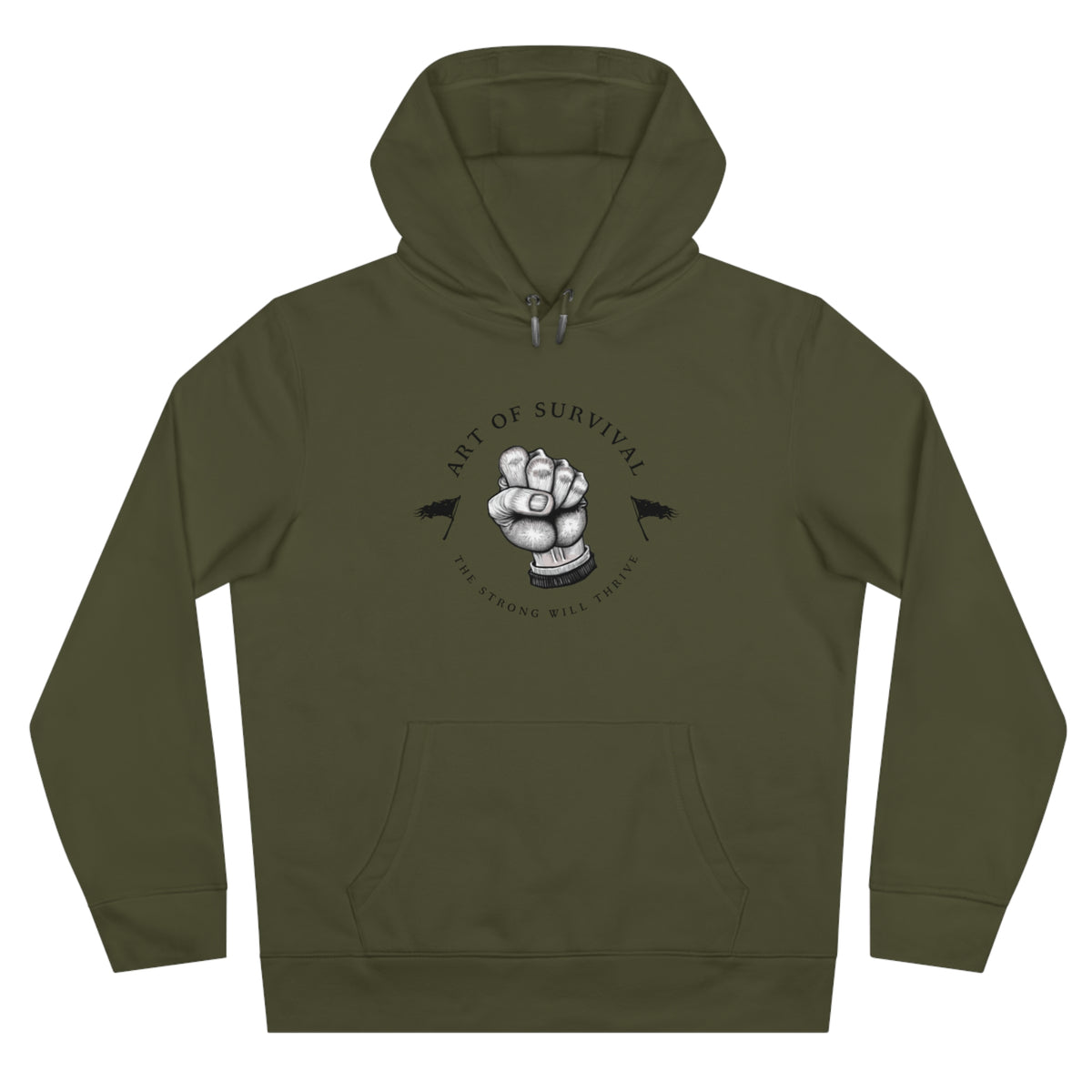 Martial Arts Hoodie - The Art of Survival - Fist Logo - 'The Strong Will Thrive' Subtitle