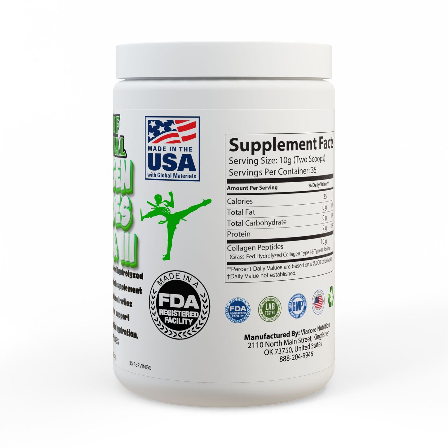 Collagen Peptides Type I & III Supplement (350g, 12.3oz)