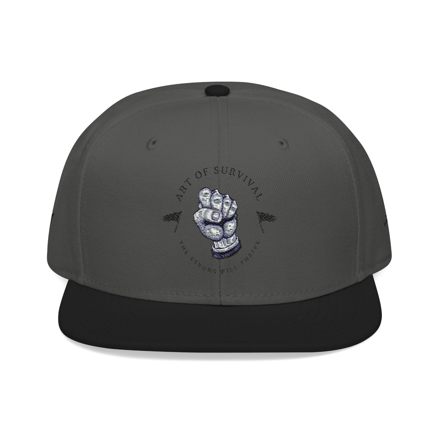 Snapback Cap - The Art of Survival Fist Logo Embroidery Hat - Martial Arts Fitness Longevity Apparel