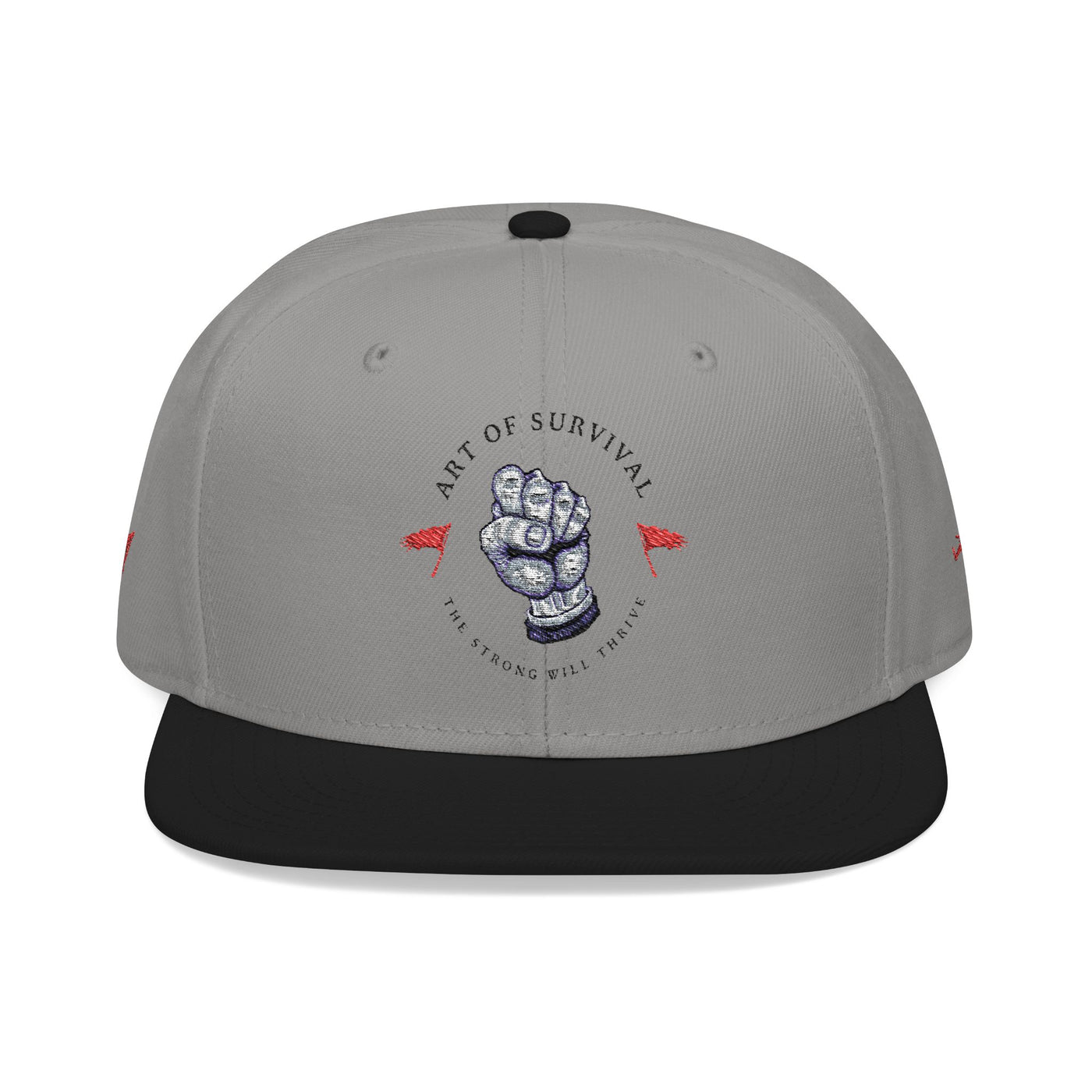 Snapback Cap - The Art of Survival Fist Logo Embroidery Hat - Martial Arts Fitness Longevity Apparel