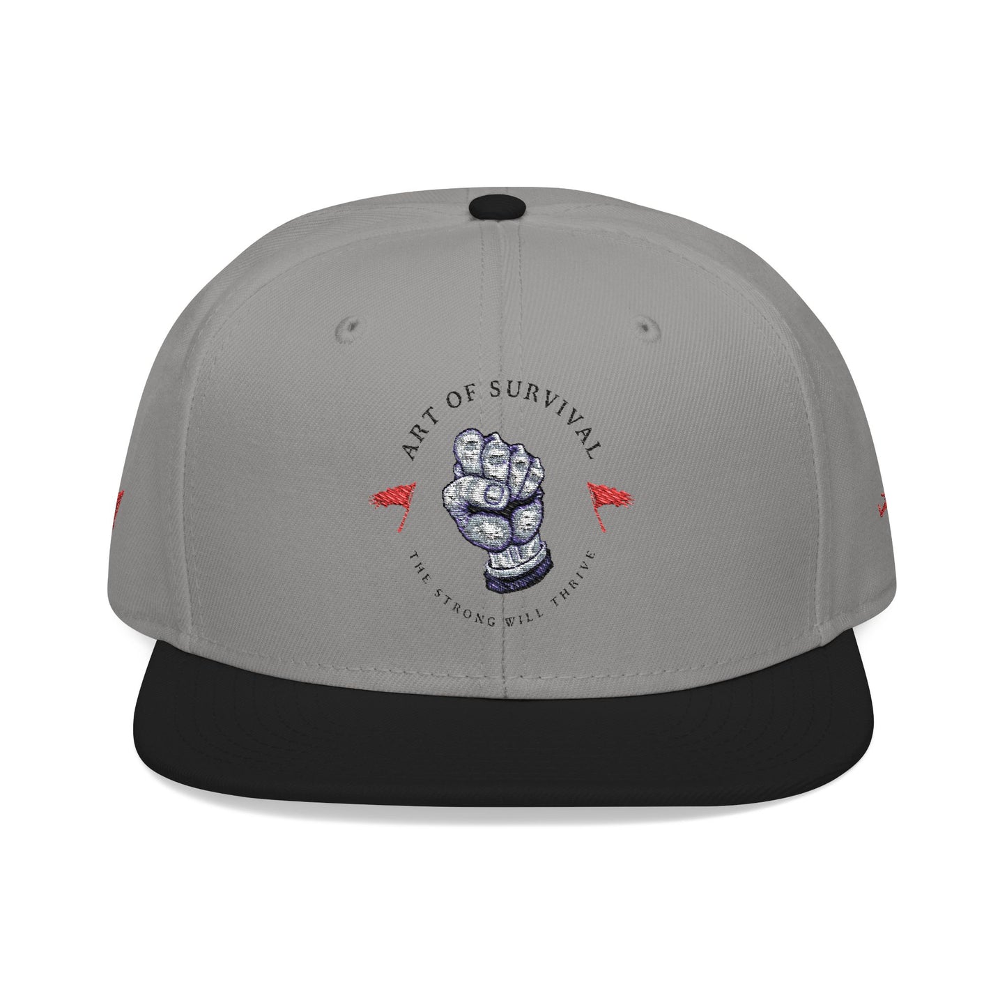 Snapback Cap - The Art of Survival Fist Logo Embroidery Hat - Martial Arts Fitness Longevity Apparel