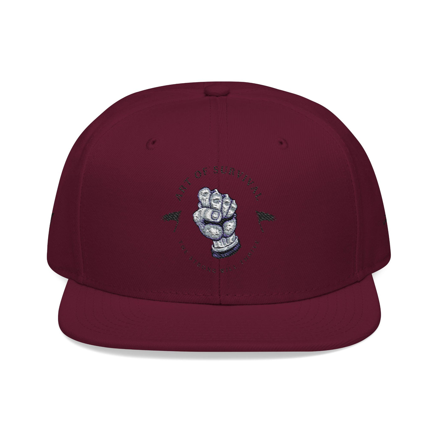 Snapback Cap - The Art of Survival Fist Logo Embroidery Hat - Martial Arts Fitness Longevity Apparel
