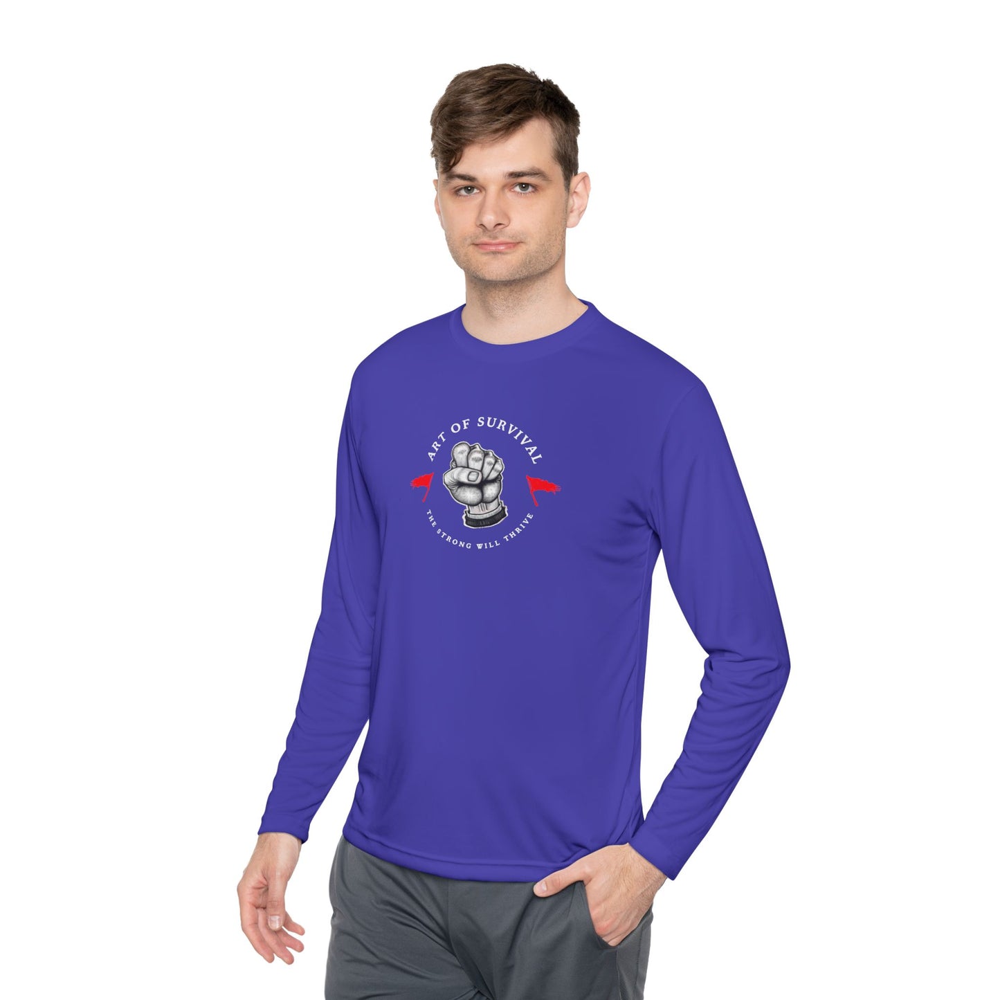 Long Sleeve Tee - "The Art of Survival" Fitness - Martial Arts - Activewear - Fist Design
