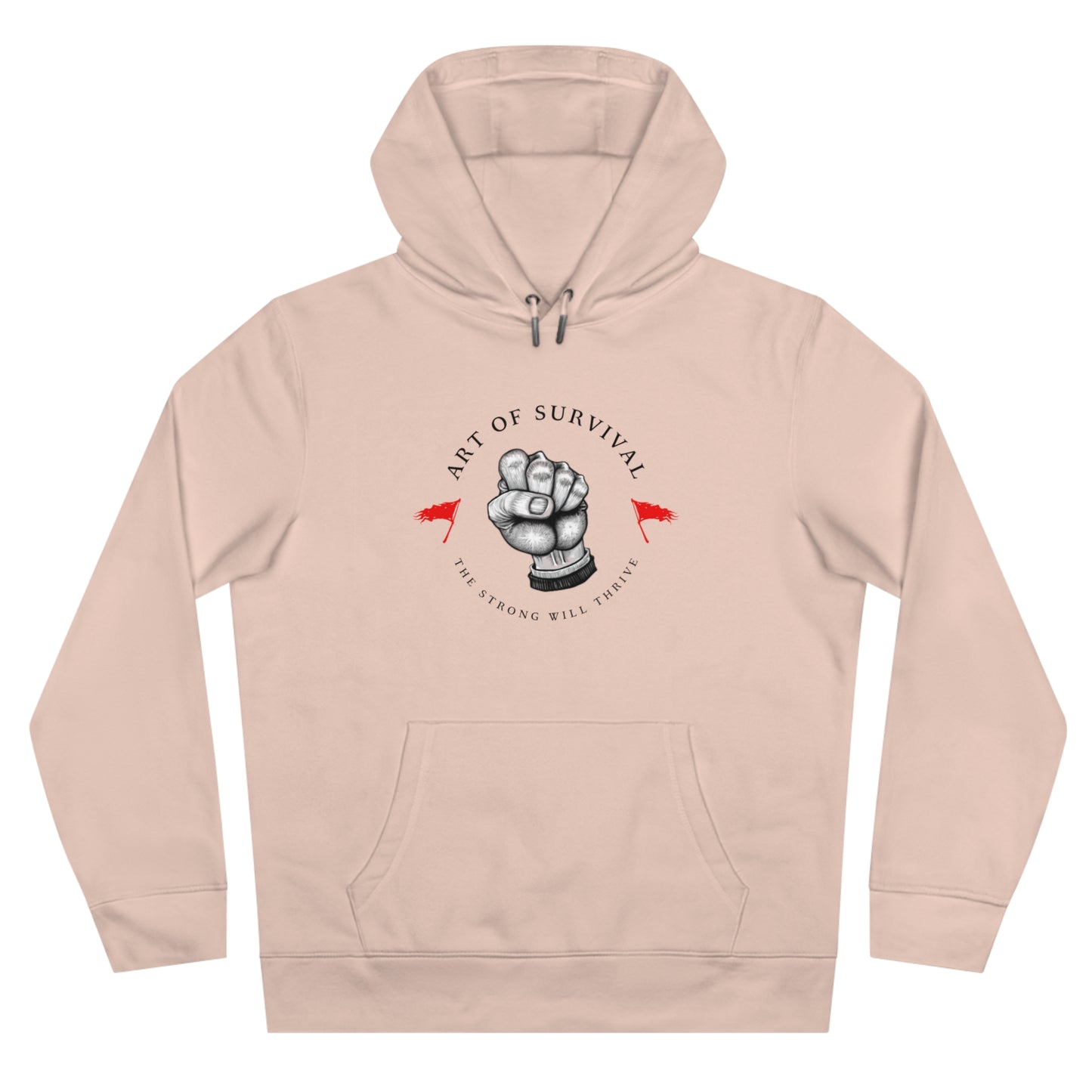 Martial Arts Hoodie - The Art of Survival - Fist Logo - 'The Strong Will Thrive' Subtitle