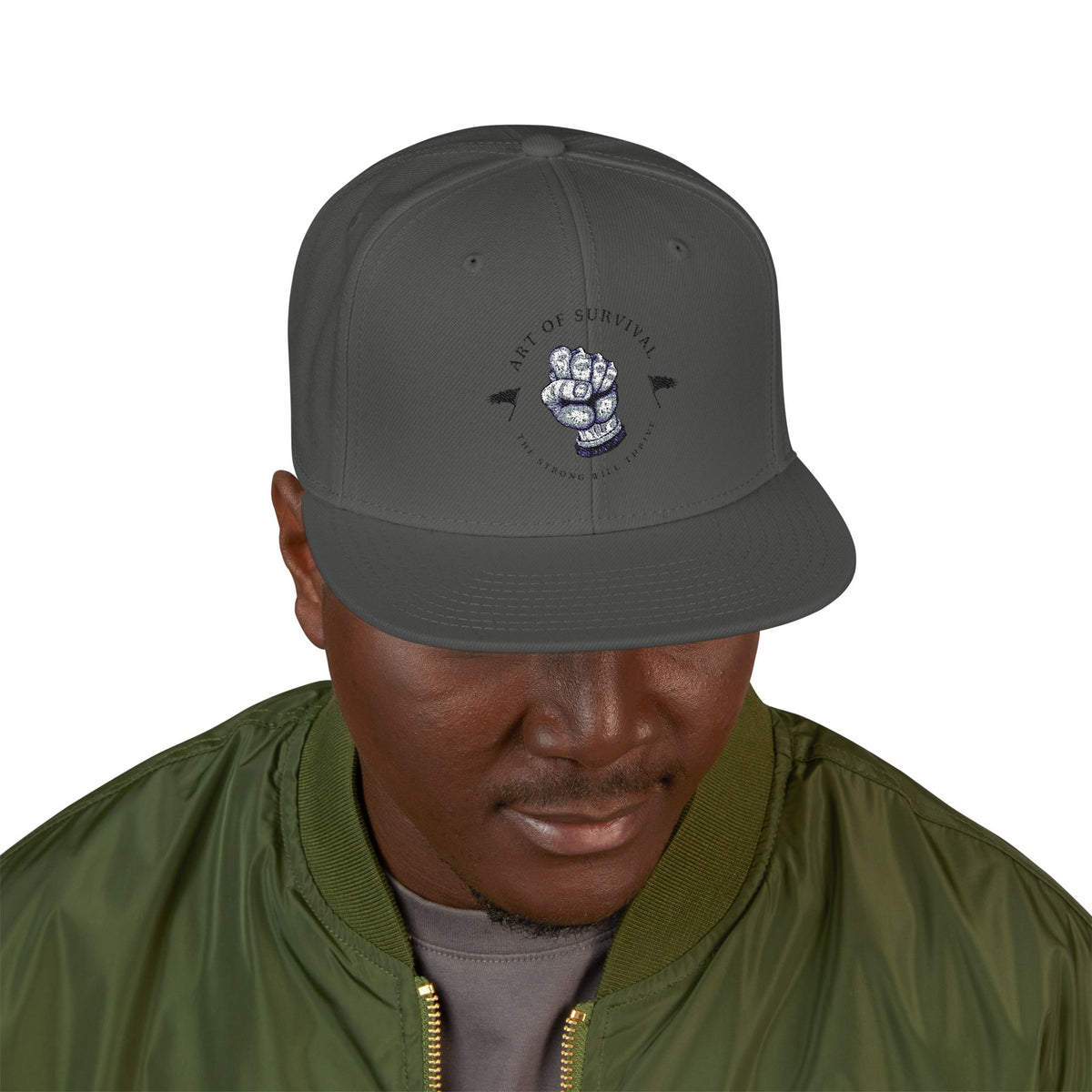 Snapback Cap - The Art of Survival - Fist Logo Embroidery Hat -Fitness Apparel