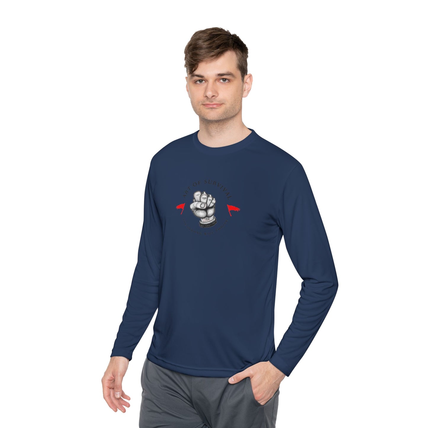Long Sleeve Tee - "The Art of Survival" Fitness - Martial Arts - Activewear - Fist Design