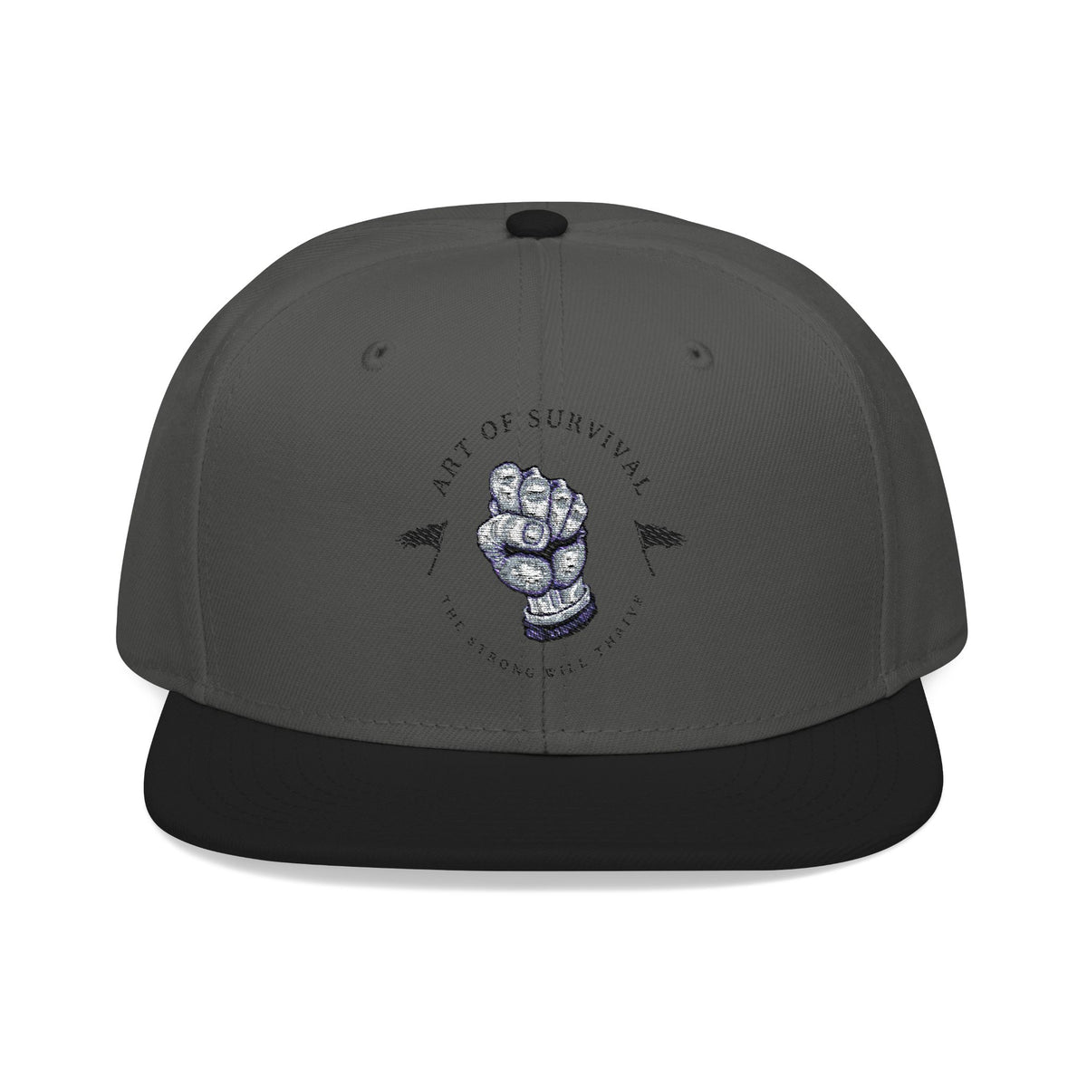 Snapback Cap - The Art of Survival - Fist Logo Embroidery Hat -Fitness Apparel