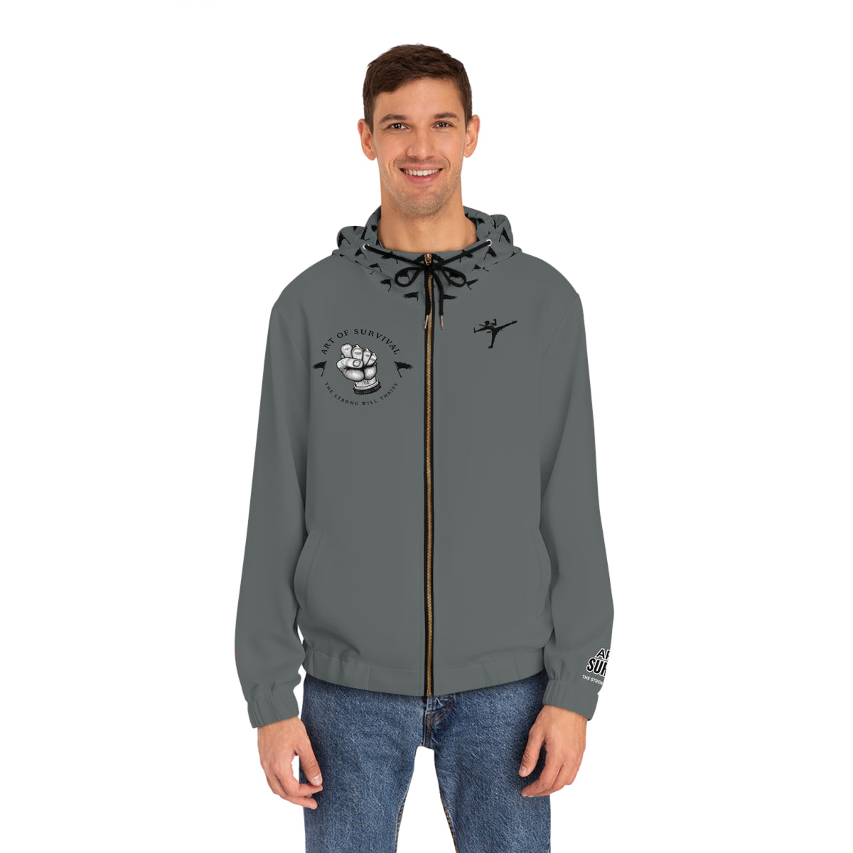 Full-Zip Hoodie - The Art of Survival - Fist Logo - Fitness Apparel