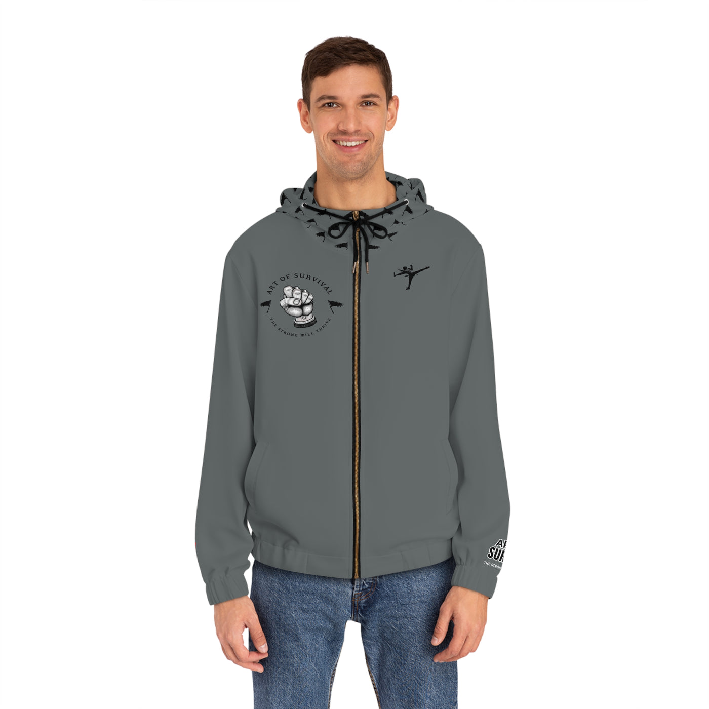 Full-Zip Hoodie - The Art of Survival - Fist Logo - Fitness Apparel