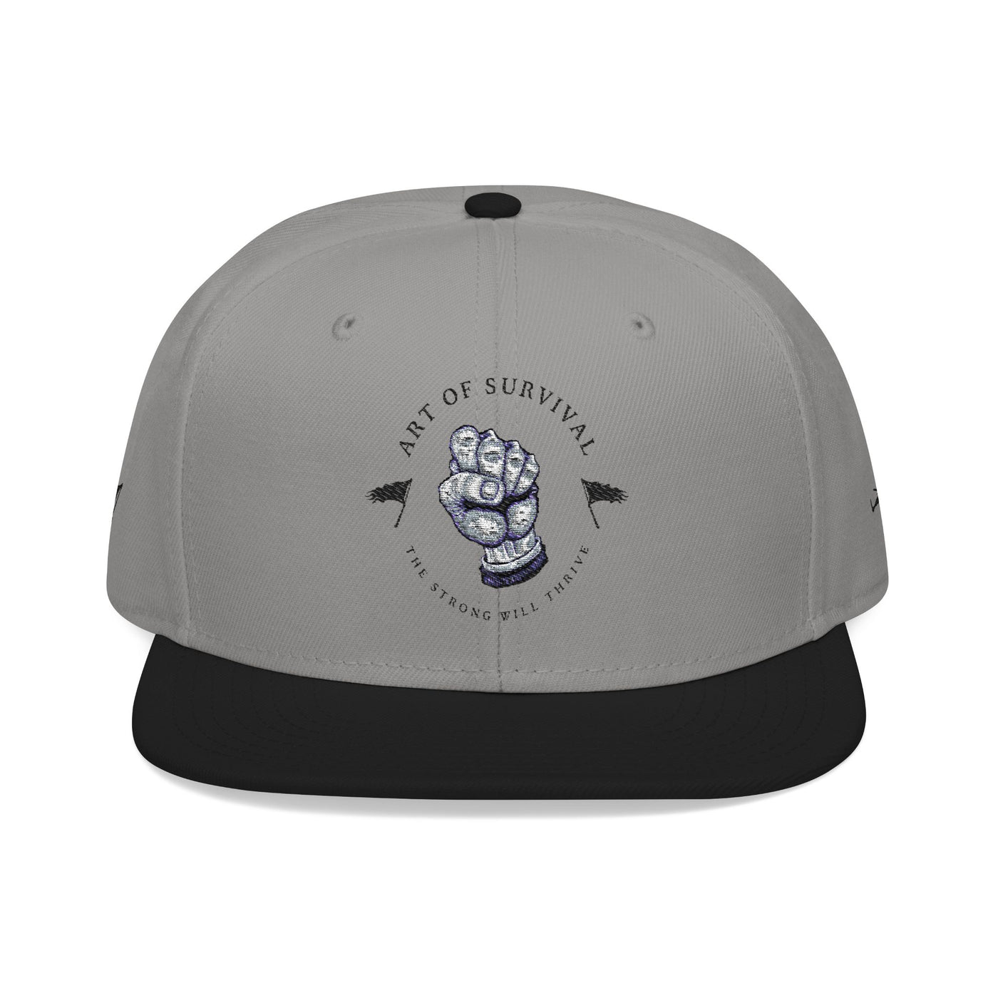 Snapback Cap - The Art of Survival Fist Logo Embroidery Hat - Martial Arts Fitness Longevity Apparel