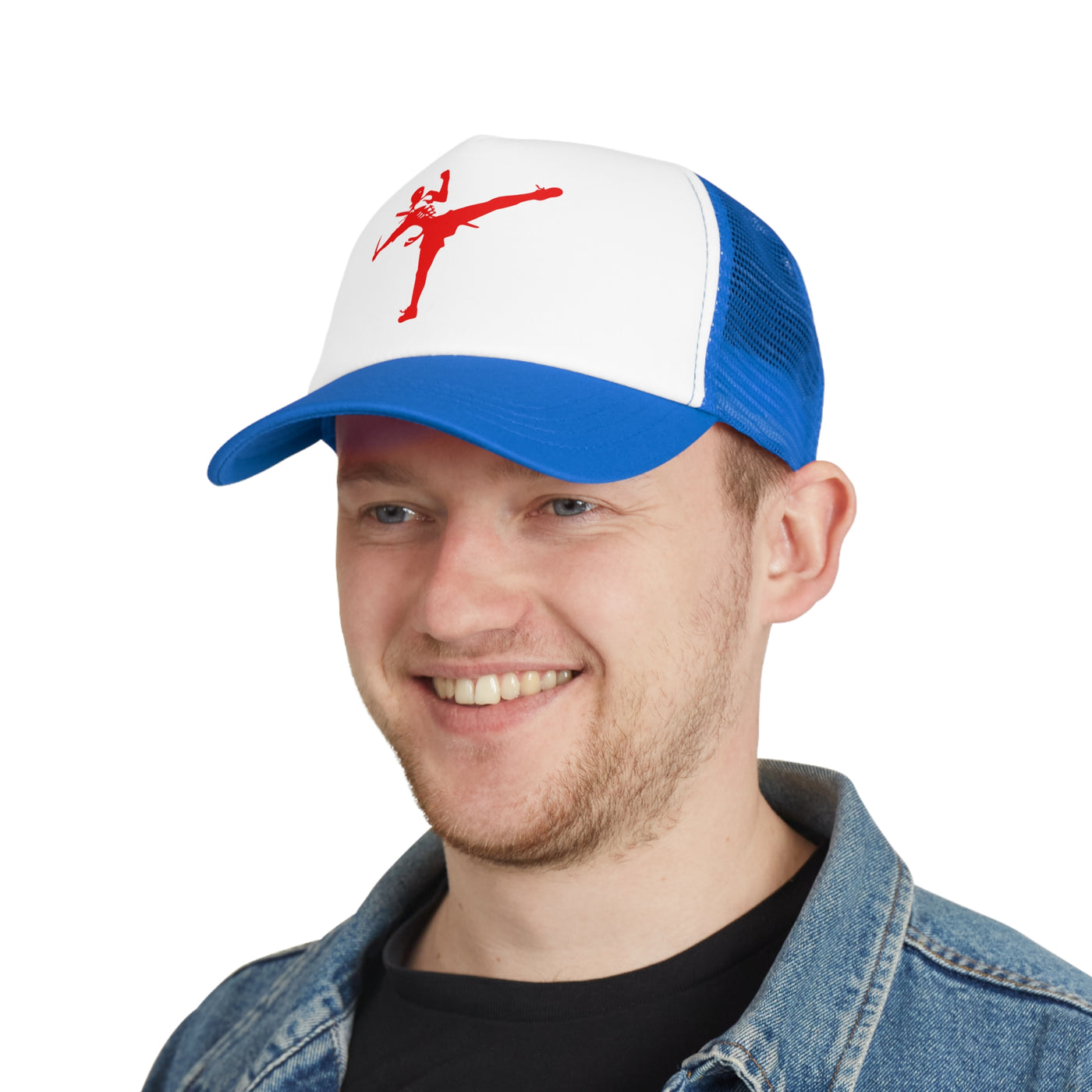 Kickin' It Skeleton Mesh Cap - Sporty Trucker Hat for Cool Vibes