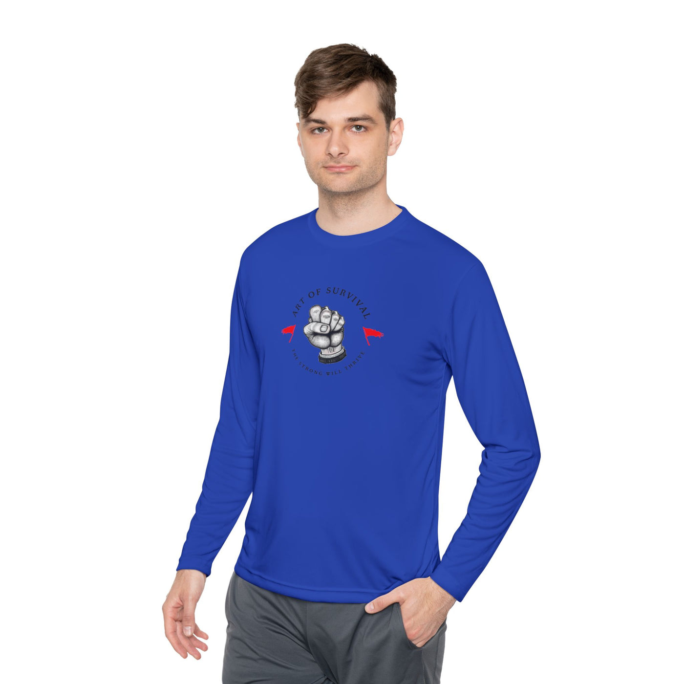 Long Sleeve Tee - "The Art of Survival" Fitness - Martial Arts - Activewear - Fist Design