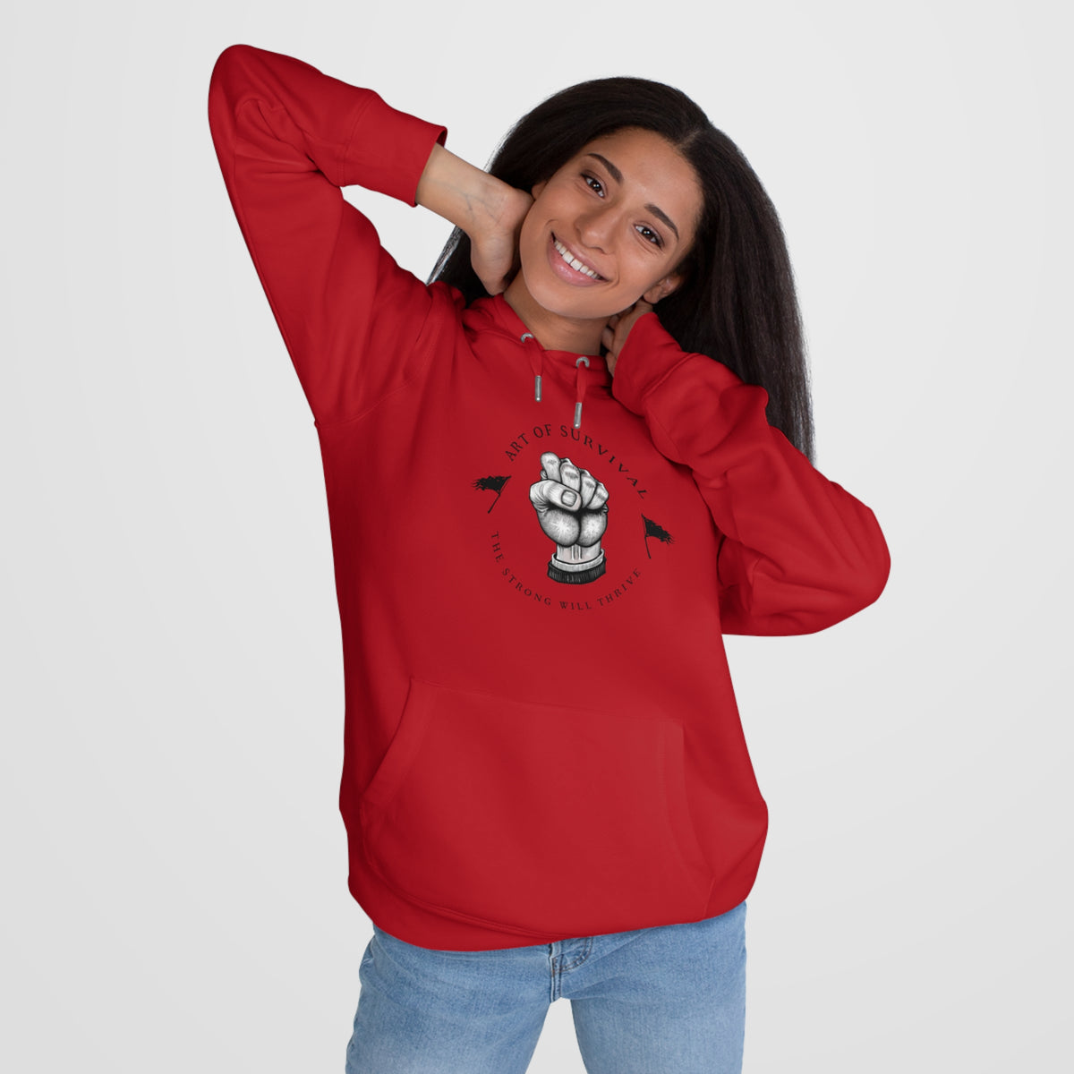 Martial Arts Hoodie - The Art of Survival - Fist Logo - 'The Strong Will Thrive' Subtitle