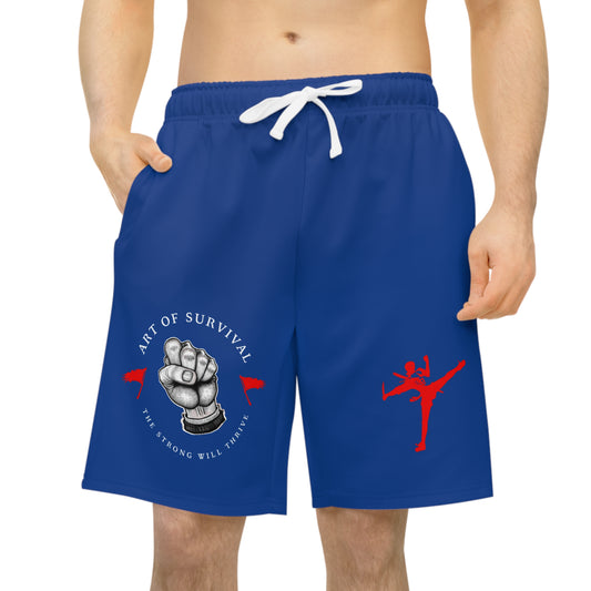 Men's Art of Survival Athletic Long Shorts - Fist Design - Fitness Brand