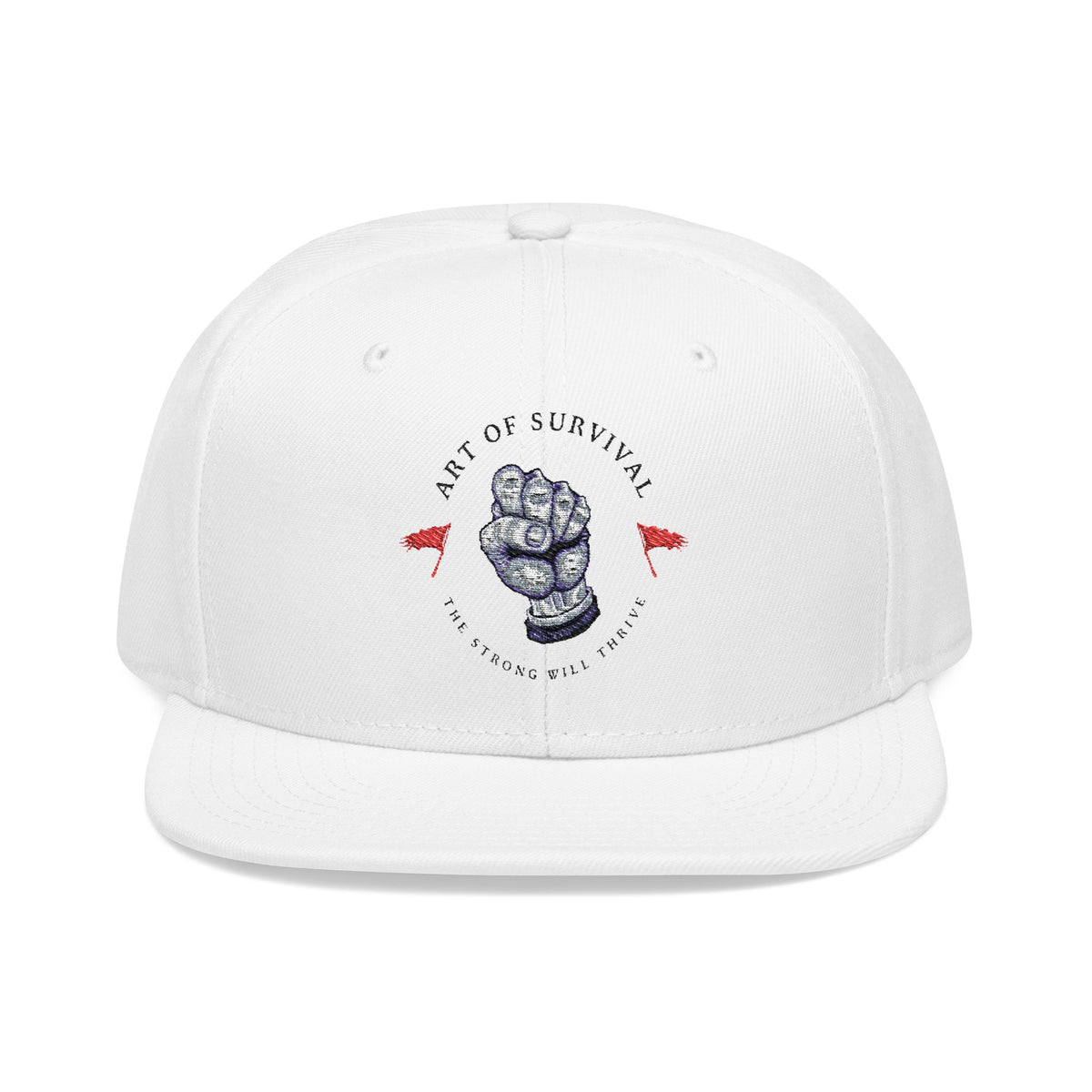 Snapback Cap - The Art of Survival Fist Logo Embroidery Hat - Martial Arts Fitness Longevity Apparel