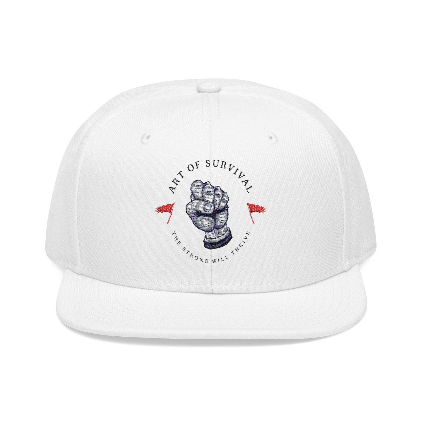 Snapback Cap - The Art of Survival Fist Logo Embroidery Hat - Martial Arts Fitness Longevity Apparel