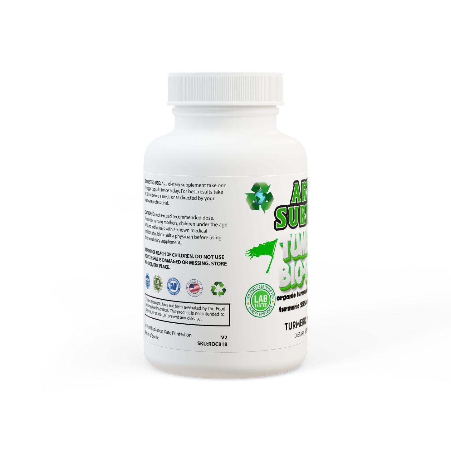 Turmeric with BioPerine® (Black Pepper Fruit Extract) Supplement (60 Capsules)