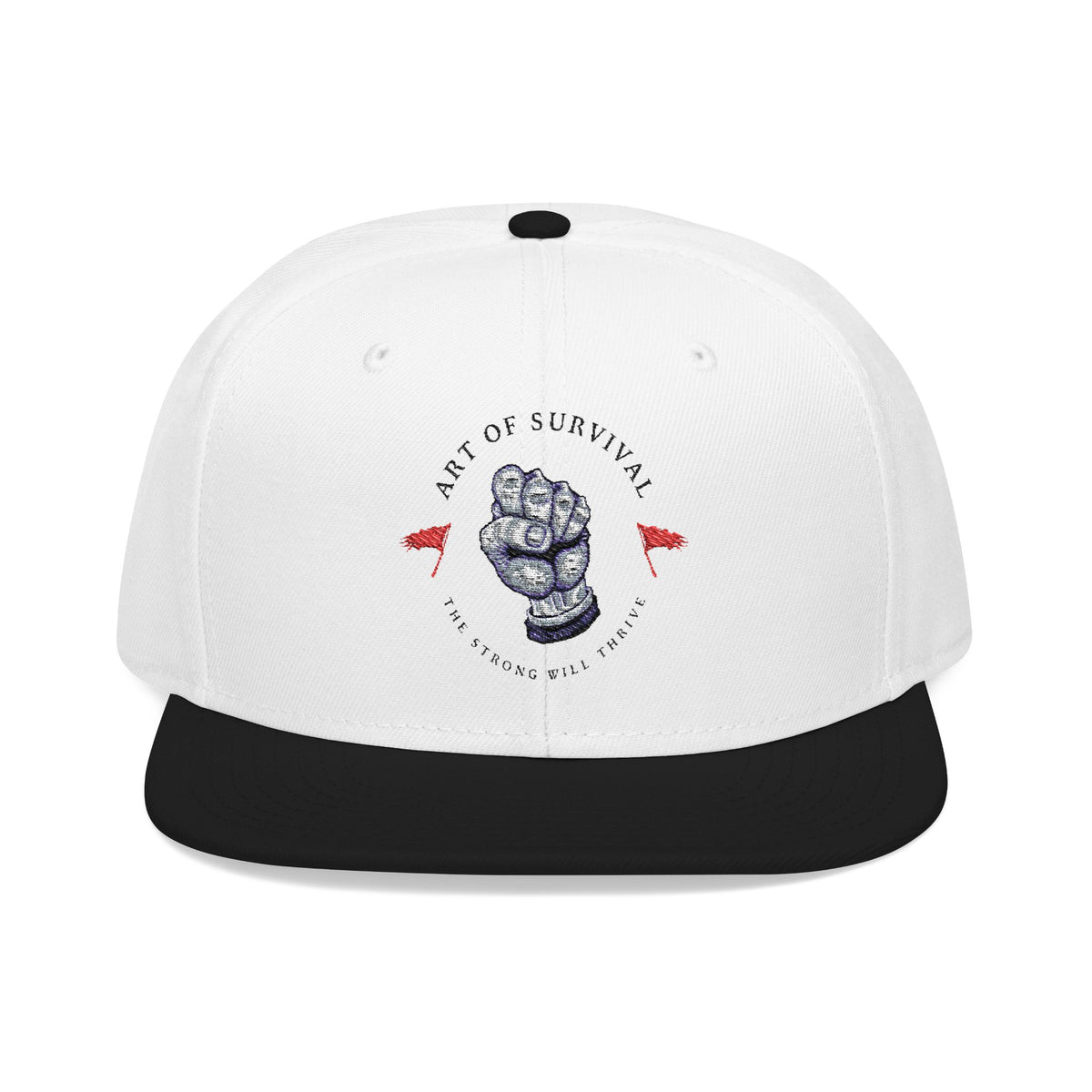 Snapback Cap - The Art of Survival Fist Logo Embroidery Hat - Martial Arts Fitness Longevity Apparel