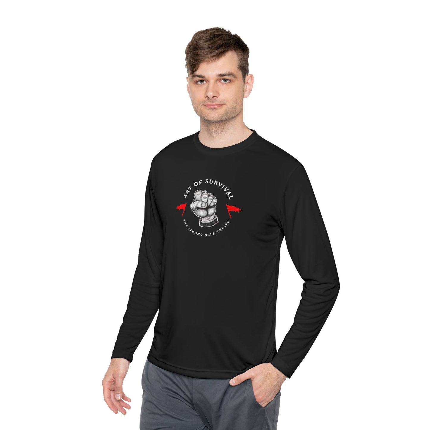 Long Sleeve Tee - "The Art of Survival" Fitness - Martial Arts - Activewear - Fist Design