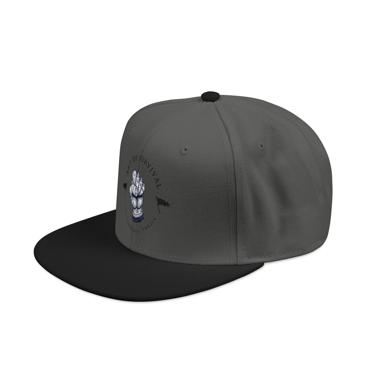 Snapback Cap - The Art of Survival - Fist Logo Embroidery Hat -Fitness Apparel