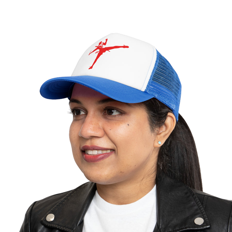 Kickin' It Skeleton Mesh Cap - Sporty Trucker Hat for Cool Vibes