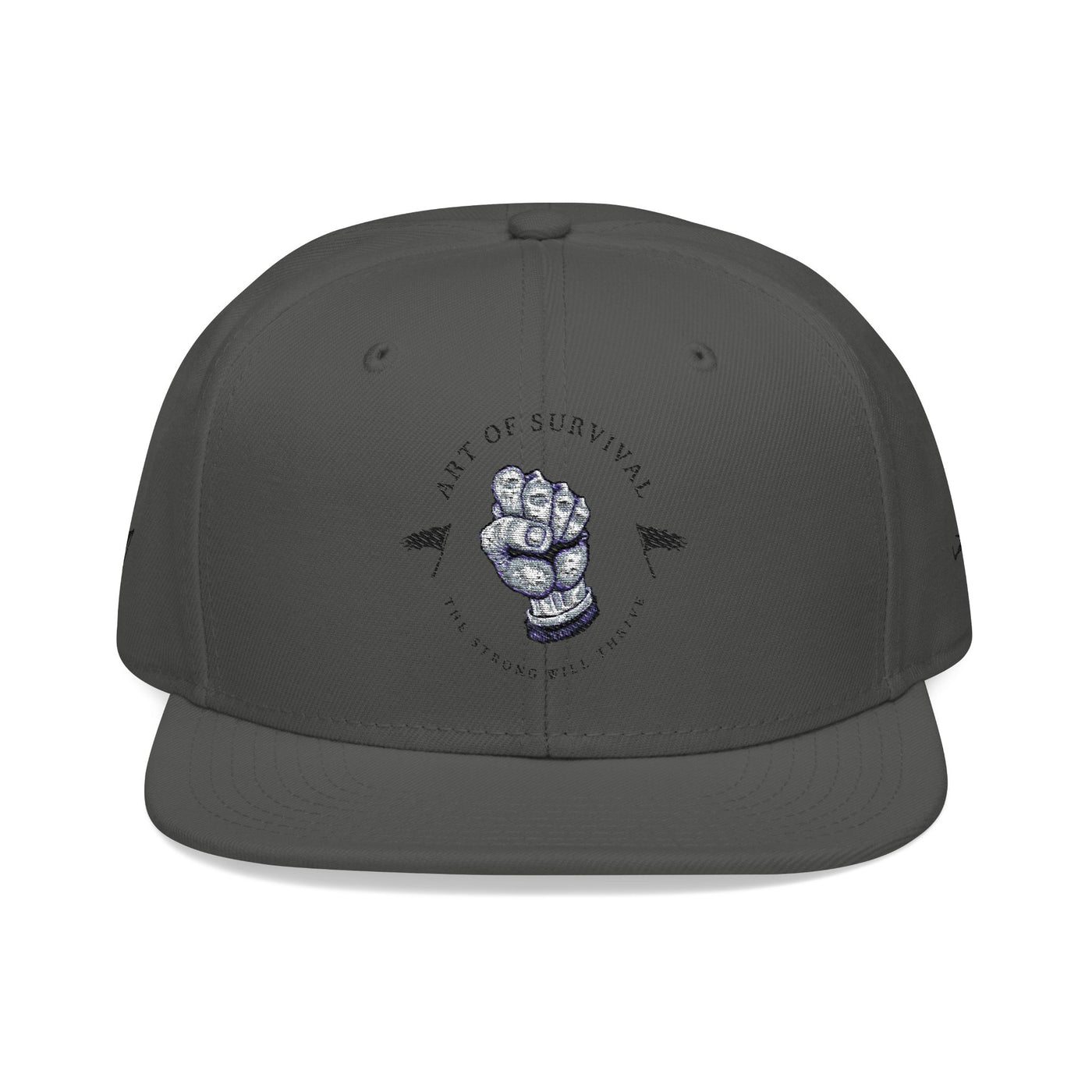 Snapback Cap - The Art of Survival Fist Logo Embroidery Hat - Martial Arts Fitness Longevity Apparel