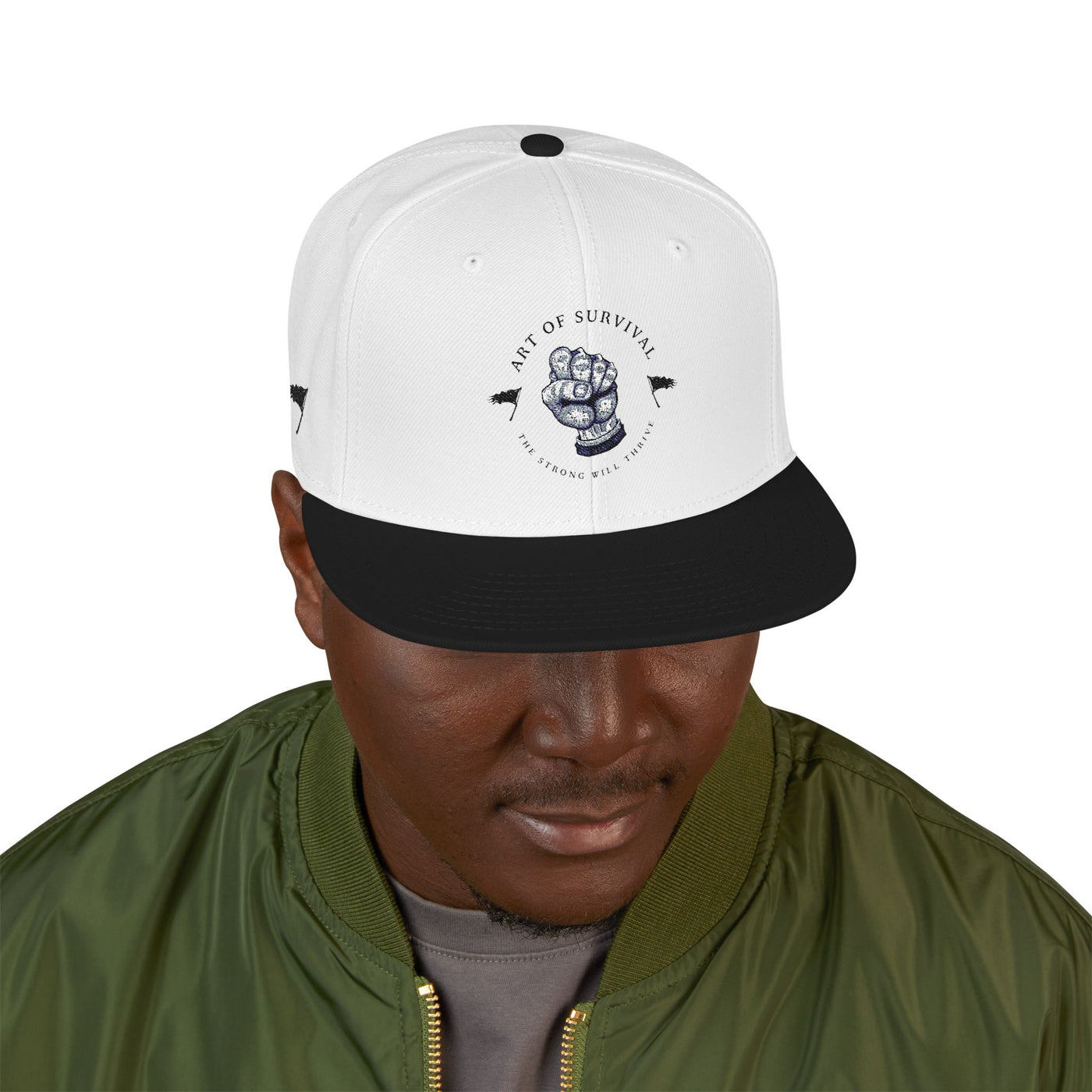 Snapback Cap - The Art of Survival Fist Logo Embroidery Hat - Martial Arts Fitness Longevity Apparel