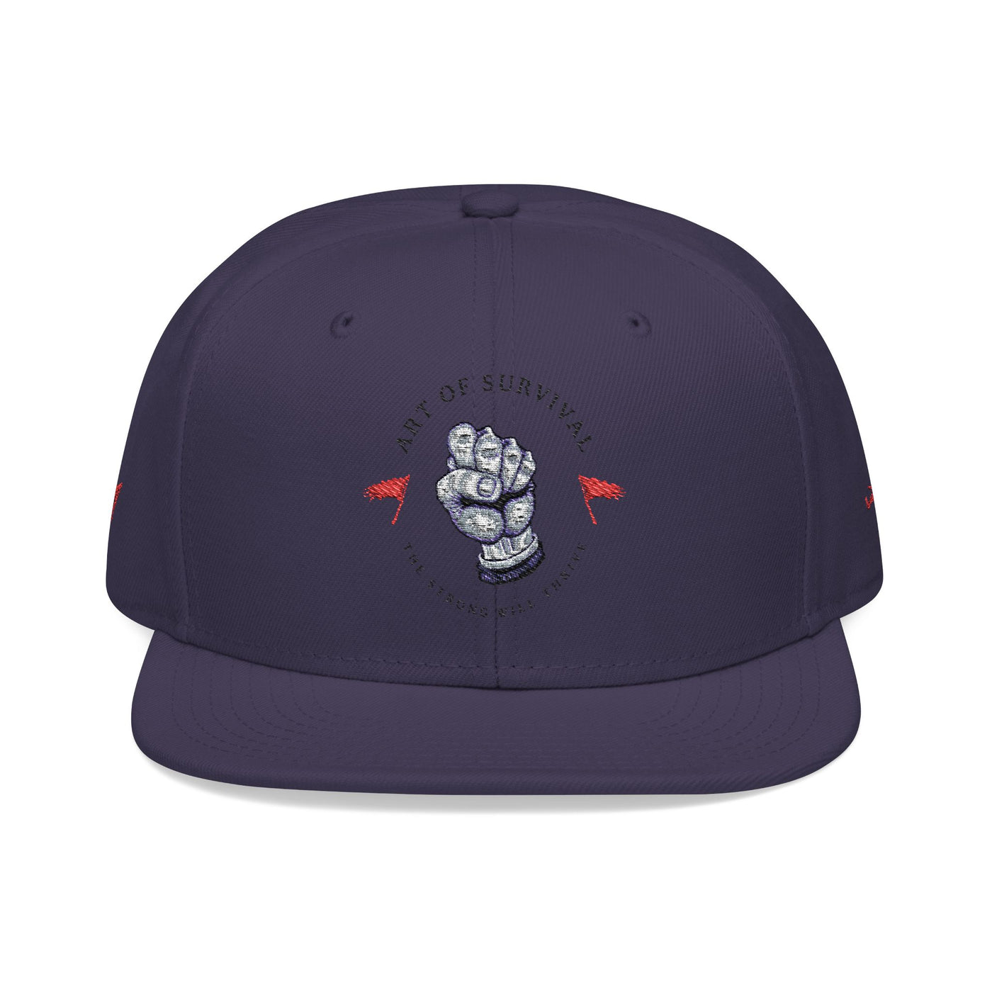 Snapback Cap - The Art of Survival Fist Logo Embroidery Hat - Martial Arts Fitness Longevity Apparel