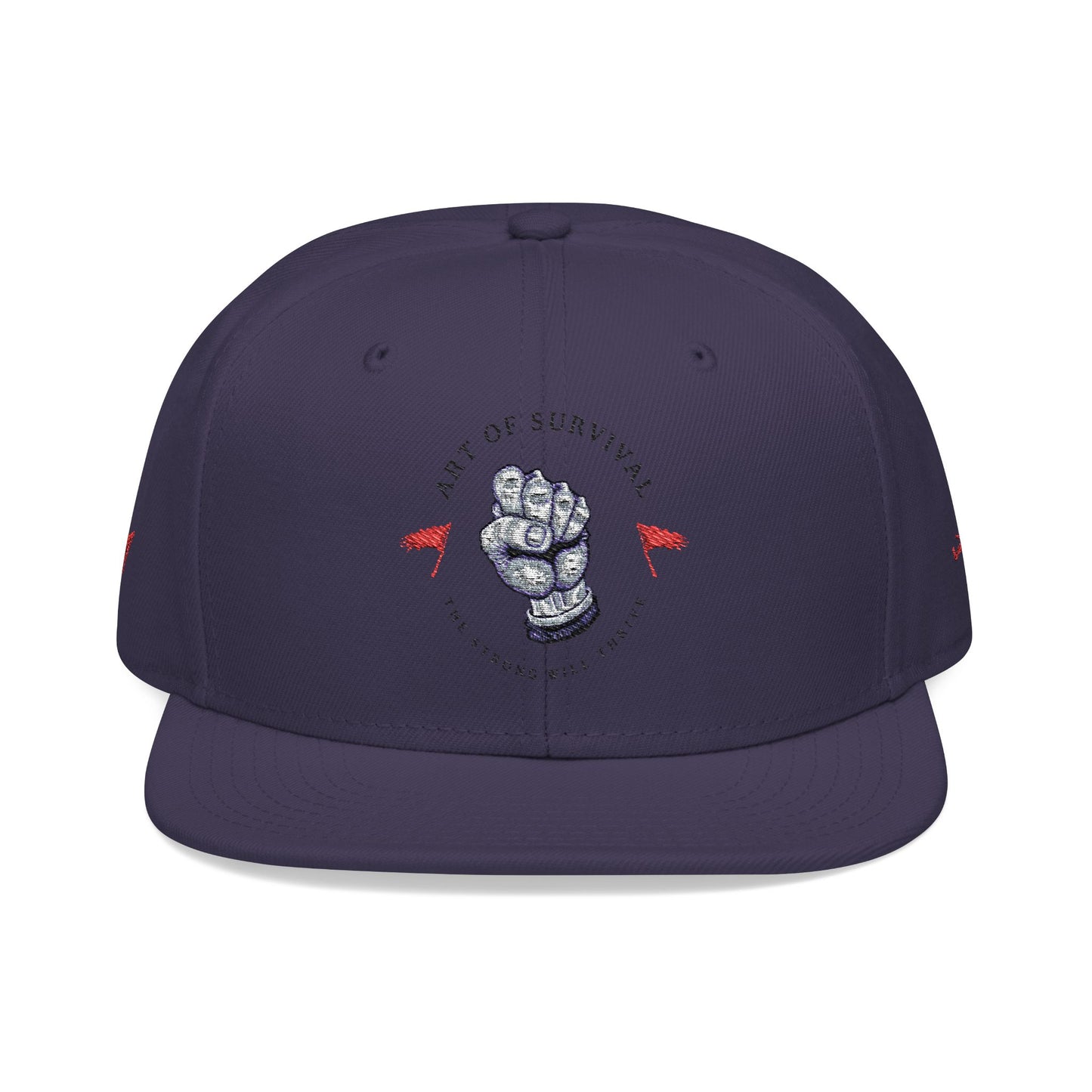 Snapback Cap - The Art of Survival Fist Logo Embroidery Hat - Martial Arts Fitness Longevity Apparel