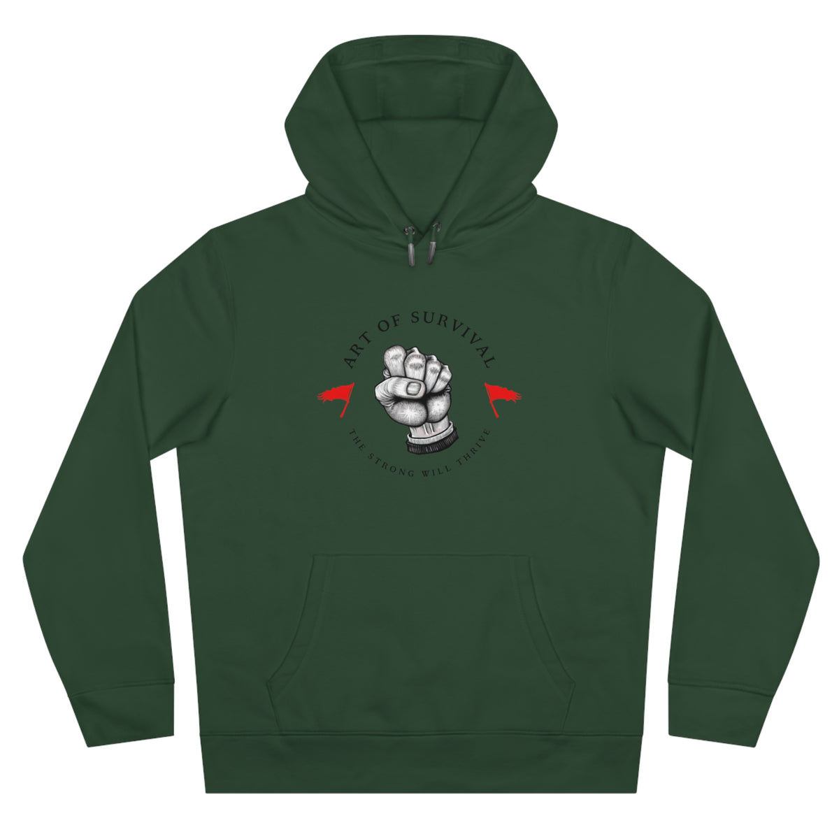 Martial Arts Hoodie - The Art of Survival - Fist Logo - 'The Strong Will Thrive' Subtitle