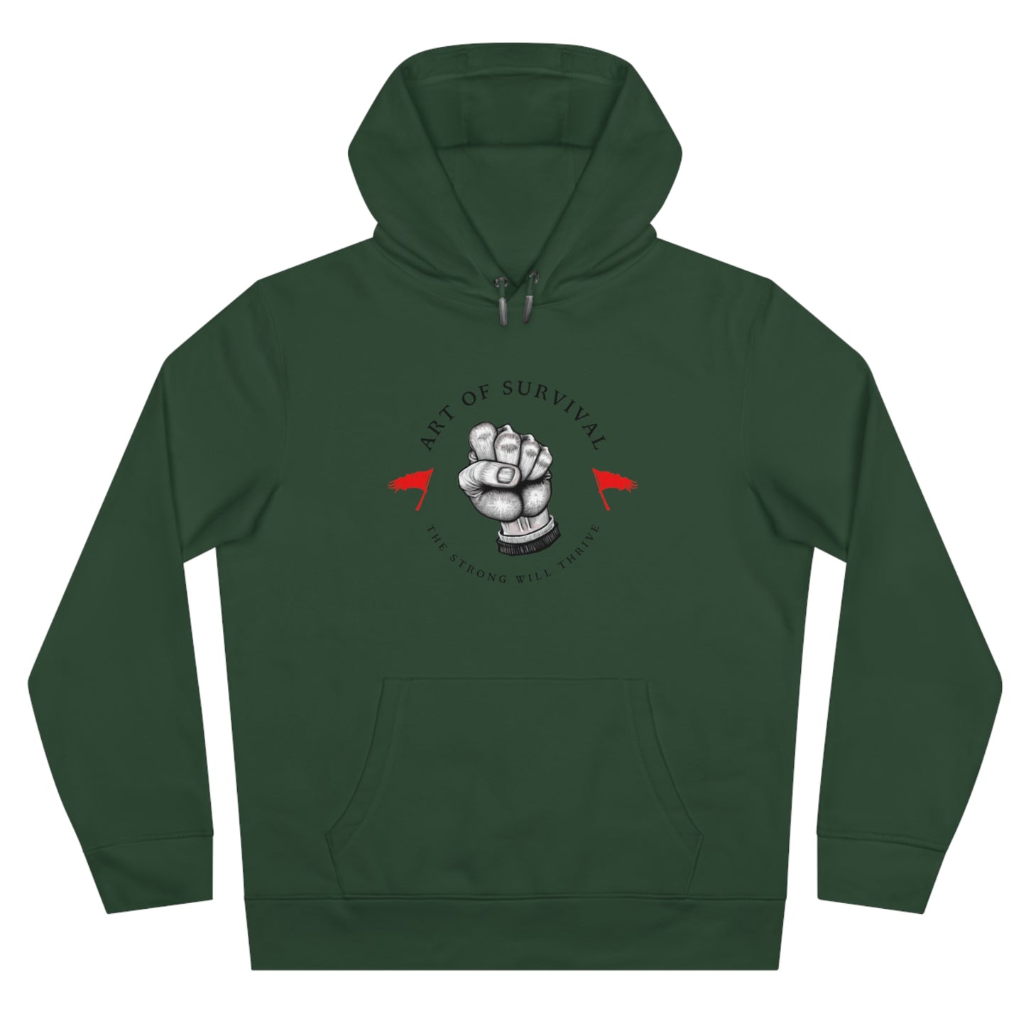 Martial Arts Hoodie - The Art of Survival - Fist Logo - 'The Strong Will Thrive' Subtitle