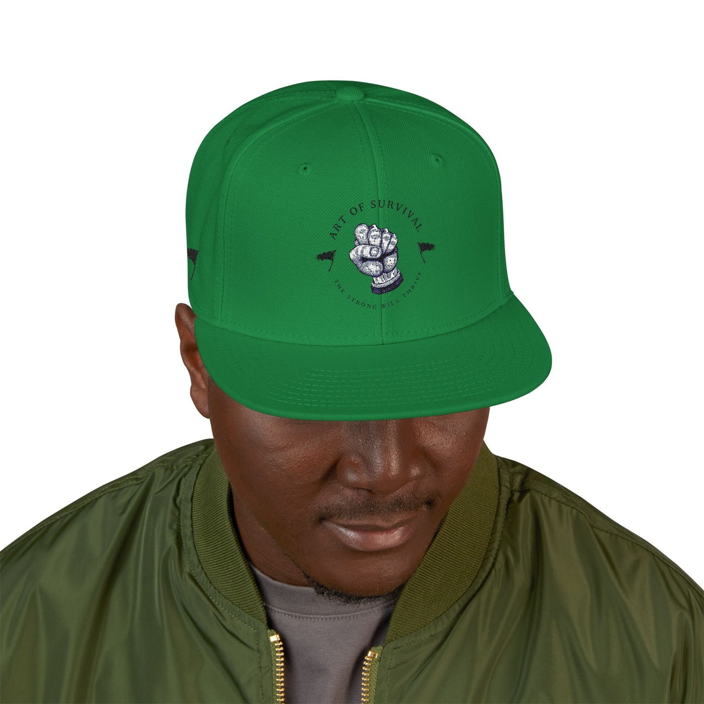 Snapback Cap - The Art of Survival Fist Logo Embroidery Hat - Martial Arts Fitness Longevity Apparel