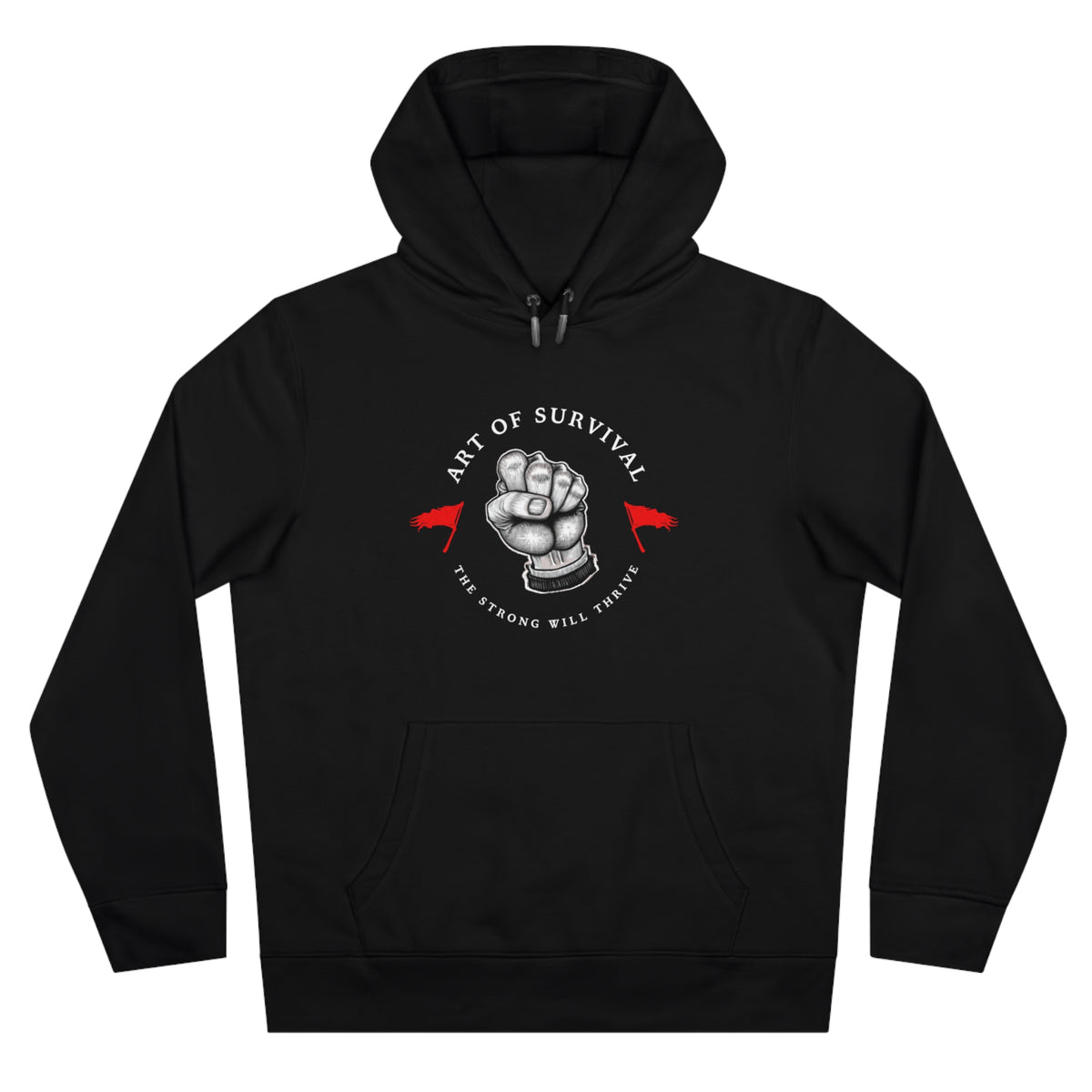 Martial Arts Hoodie - The Art of Survival - Fist Logo - 'The Strong Will Thrive' Subtitle