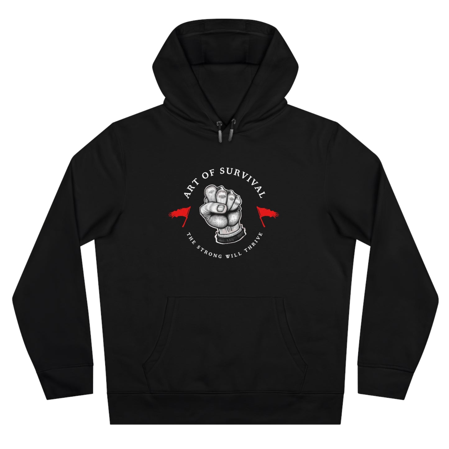 Martial Arts Hoodie - The Art of Survival - Fist Logo - 'The Strong Will Thrive' Subtitle