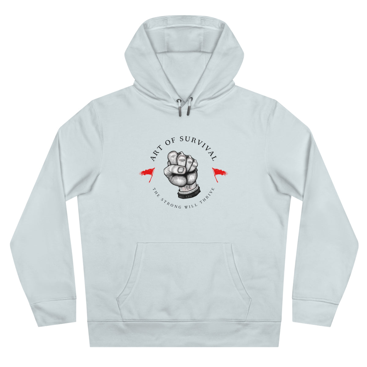 Martial Arts Hoodie - The Art of Survival - Fist Logo - 'The Strong Will Thrive' Subtitle